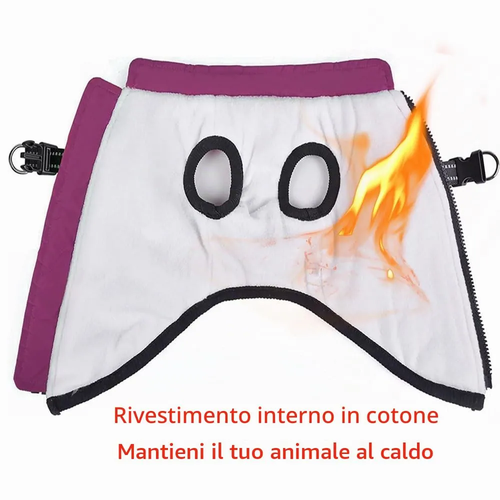 Voarge Giubbotto Invernale per Cani con Pettorina, Impermeabile e Riflettente (Lilla, XXL) - immagine 4