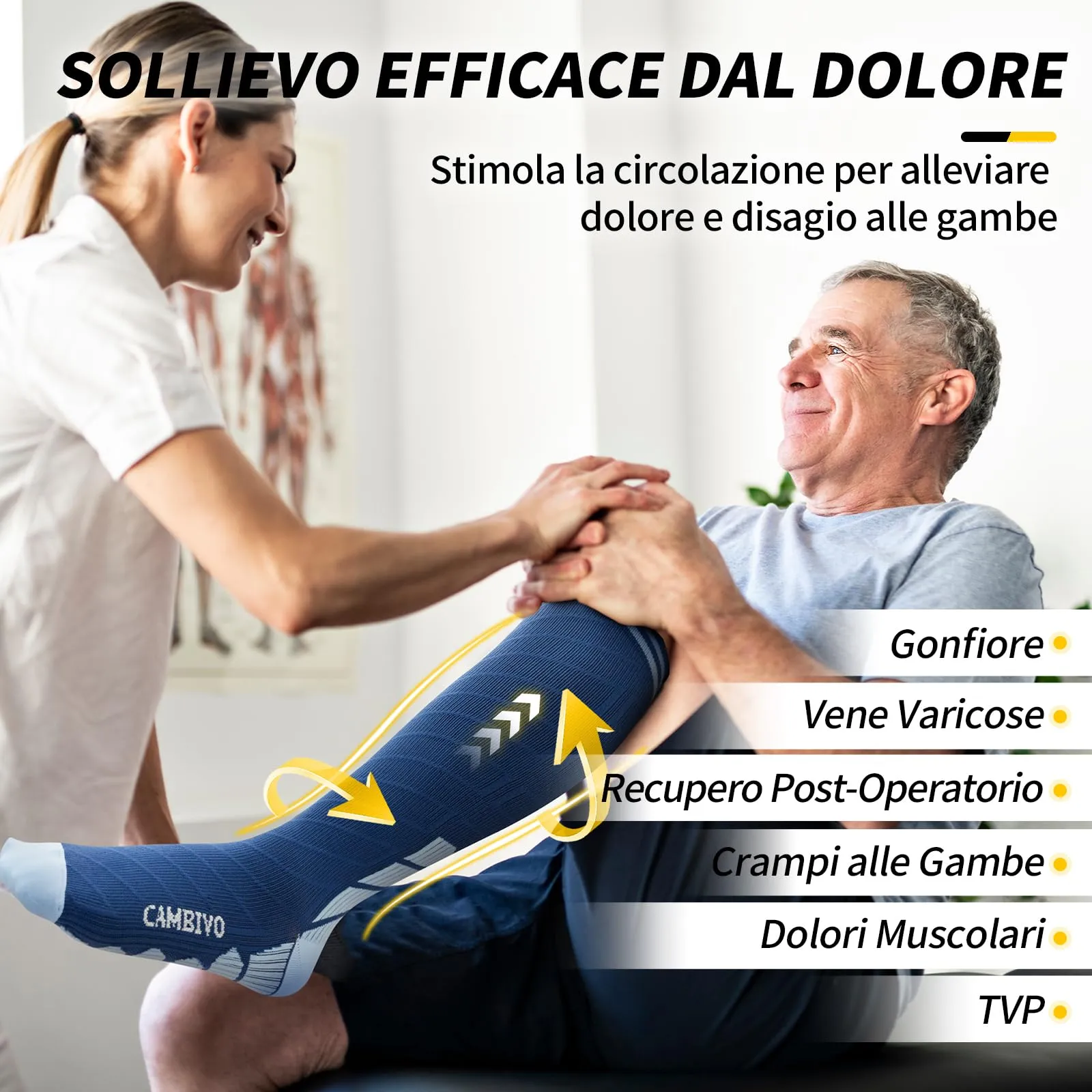 CAMBIVO Calze a Compressione Graduata 20-30mmHg, 3 Paia - immagine 5