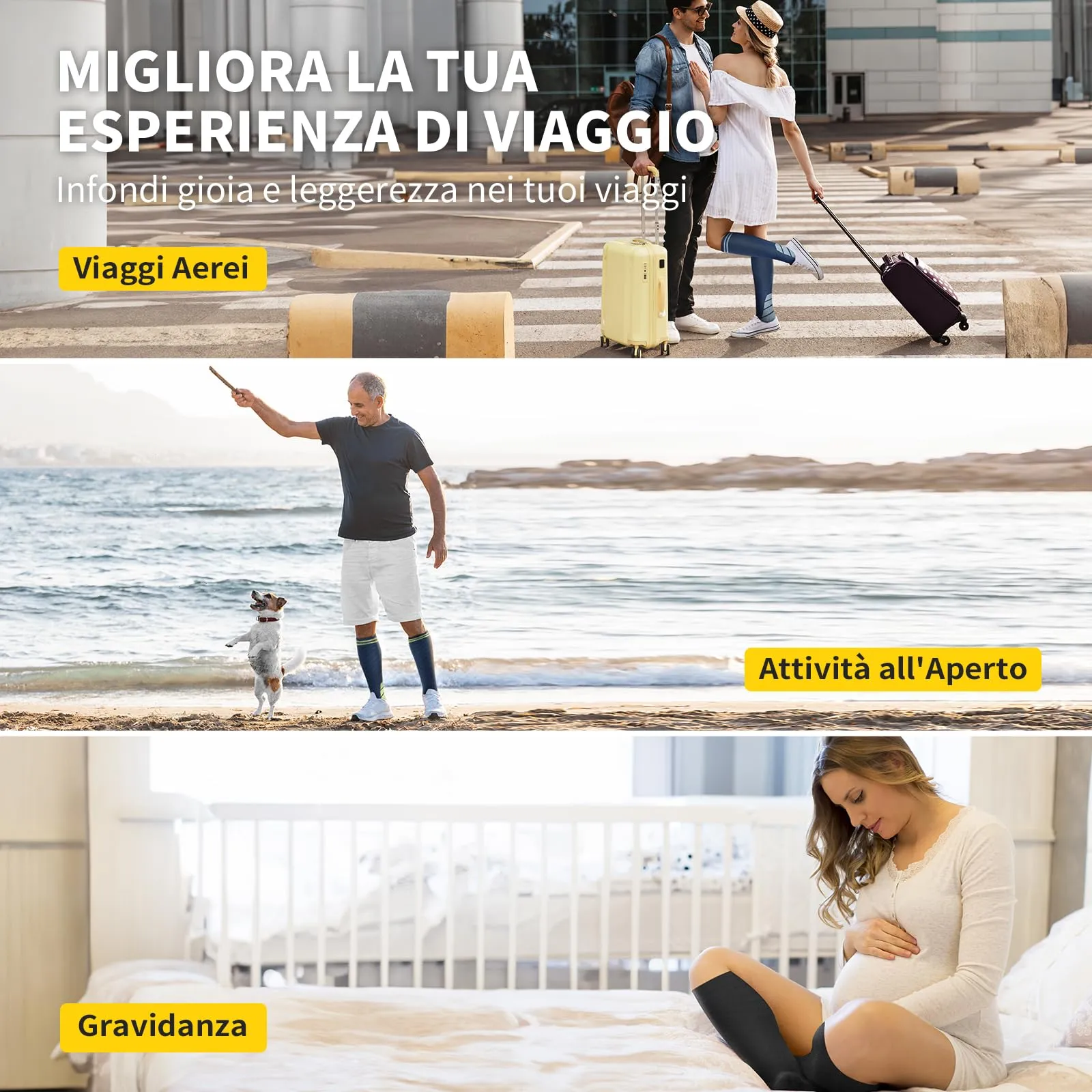 CAMBIVO Calze a Compressione Graduata 20-30mmHg per Donna e Uomo, 3 Paia - immagine 8