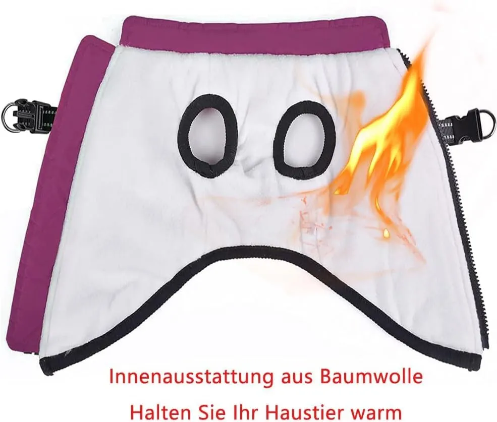 Voarge Giacca invernale per cani con imbracatura, impermeabile e riflettente, viola, 4XL - immagine 4