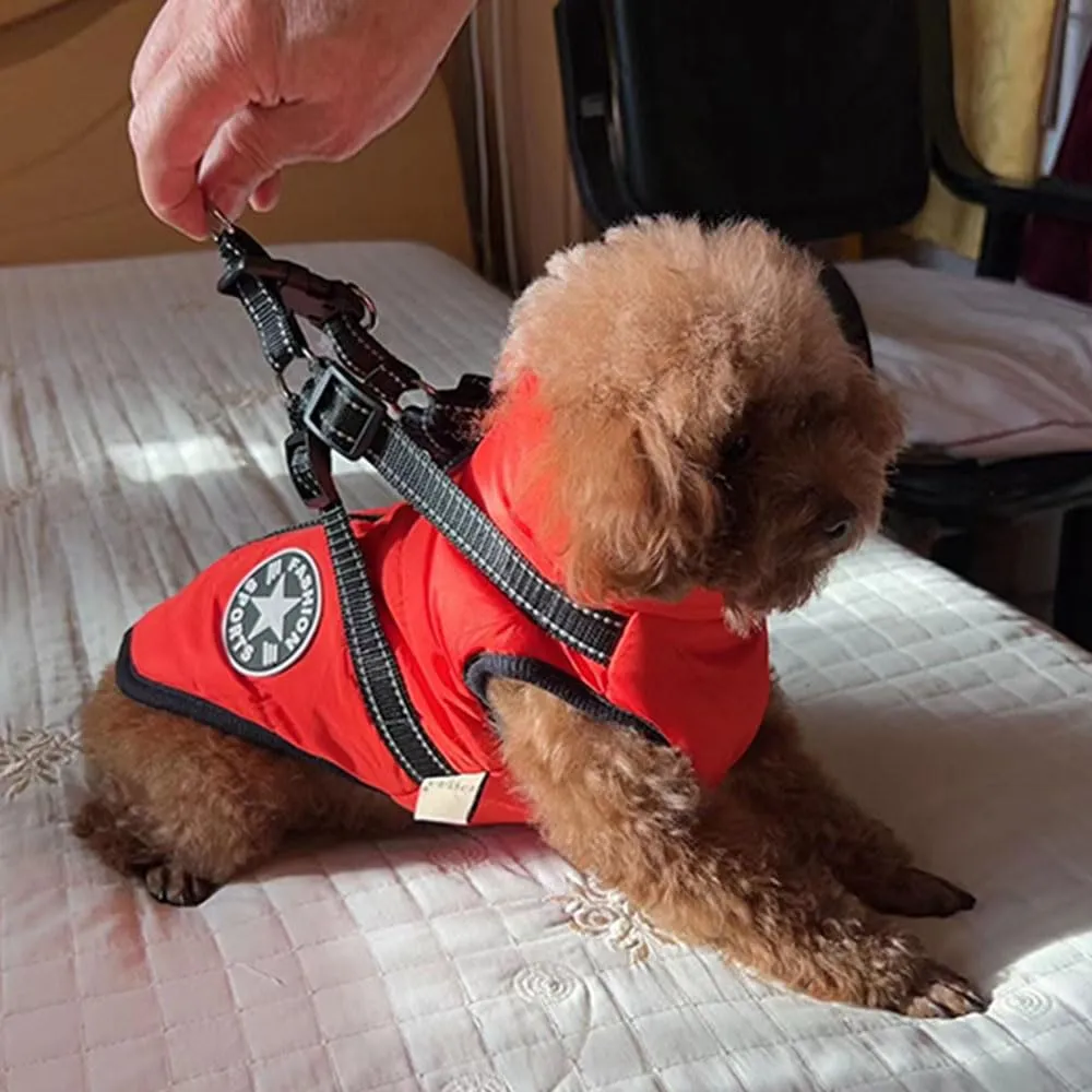 Voarge Giacca Gilet Invernale per Cani Impermeabile con Pettorina, Strisce Riflettenti e Anello a D, Taglia 5X-Large, Rosso - immagine 8