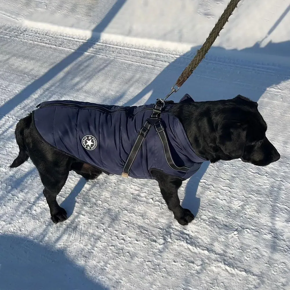 Voarge Giubbotto Invernale per Cani con Pettorina, Impermeabile e Riflettente, Taglia L - immagine 8