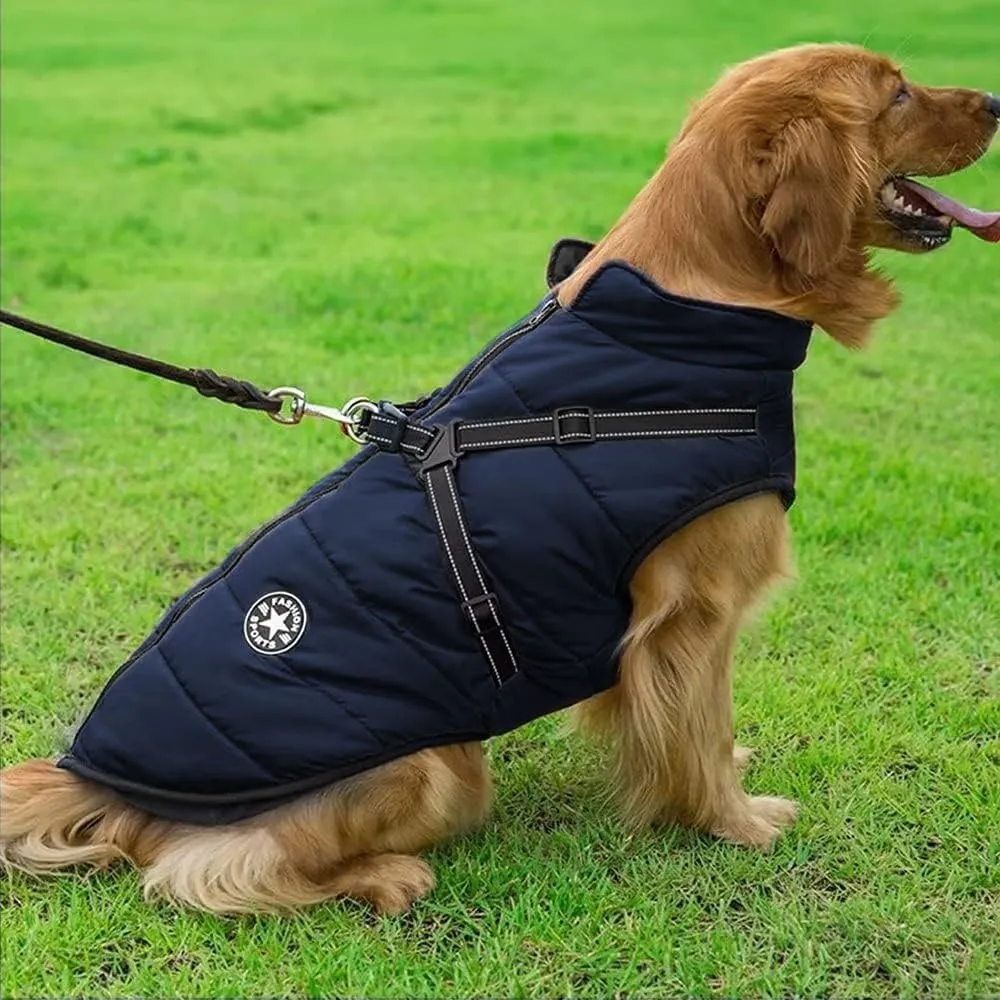 Voarge Giubbotto Invernale per Cani con Pettorina, Impermeabile e Riflettente, Taglia L - immagine 9