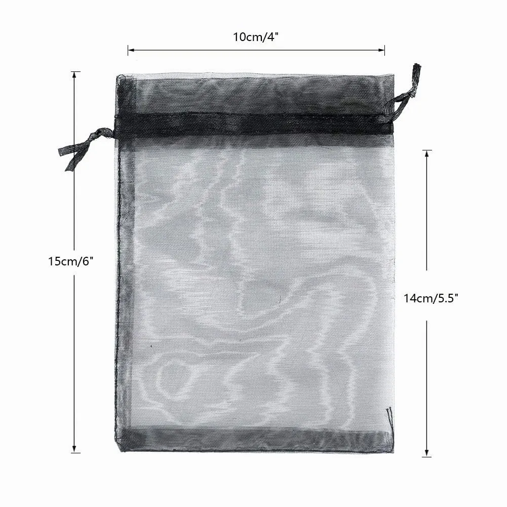G2PLUS 50PCS Nero Sacchetti Organza,7x9CM Sacchetti Organza Regalo - immagine 2