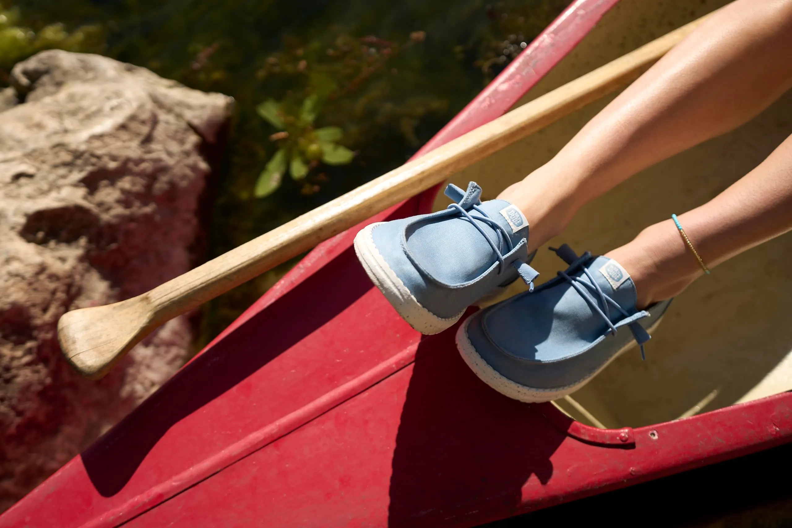 Hey Dude Wendy Chambray Mocassini da donna, Azzurro chiaro, 38 EU - immagine 2