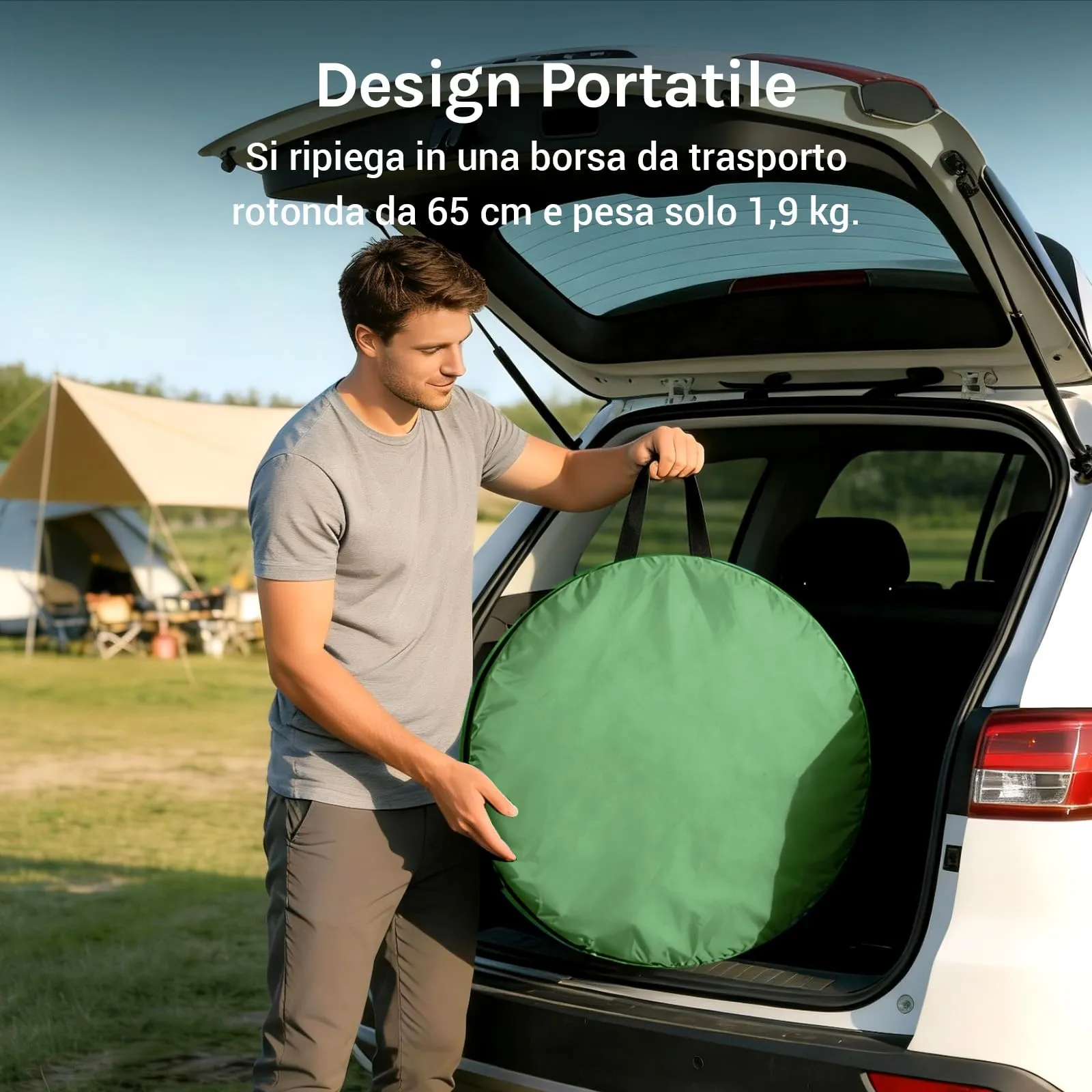 Wolfwise Tenda Pop-Up per Campeggio, Spiaggia e Doccia, 120 x 210 cm, Verde - immagine 6