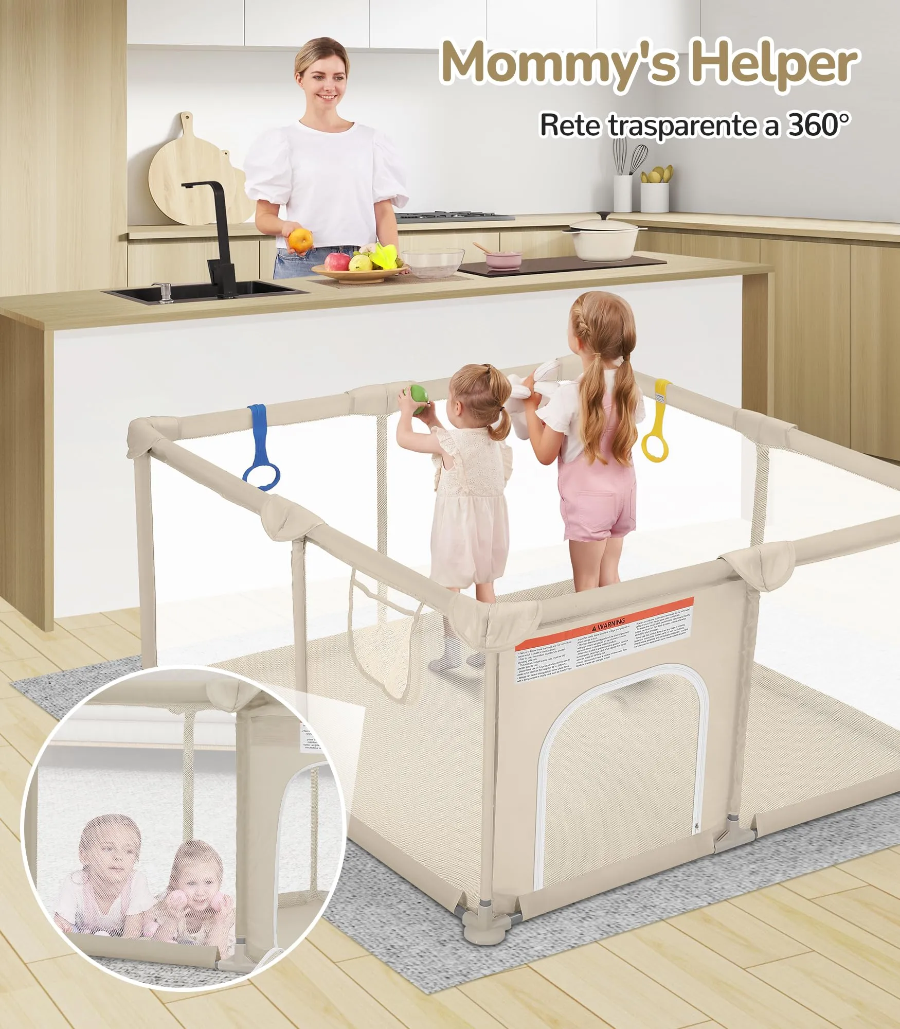 Dripex Box per Bambini Recinto Neonato - Small - Marrone - immagine 2