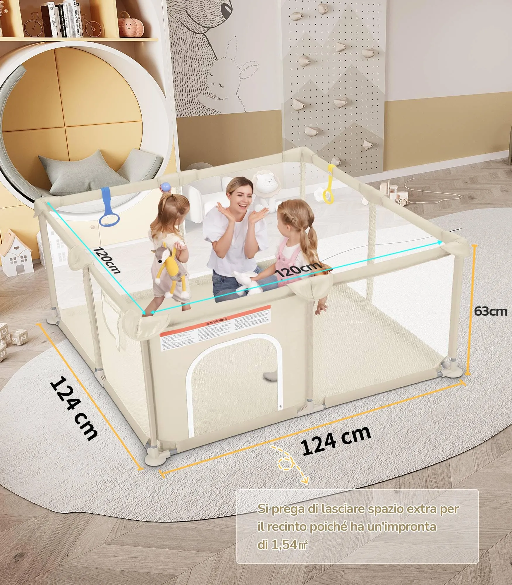 Dripex Box per Bambini Recinto Neonato - Small - Marrone - immagine 4