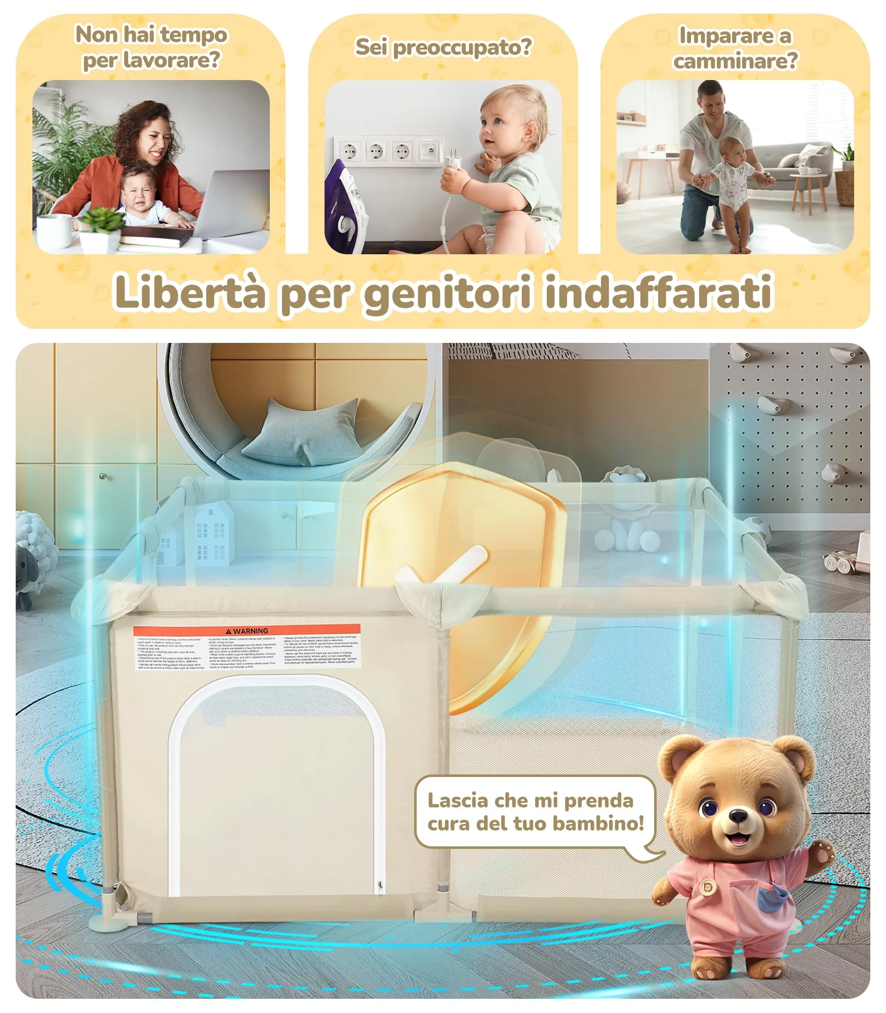 Dripex Box per Bambini Recinto Neonato - Small - Marrone - immagine 9