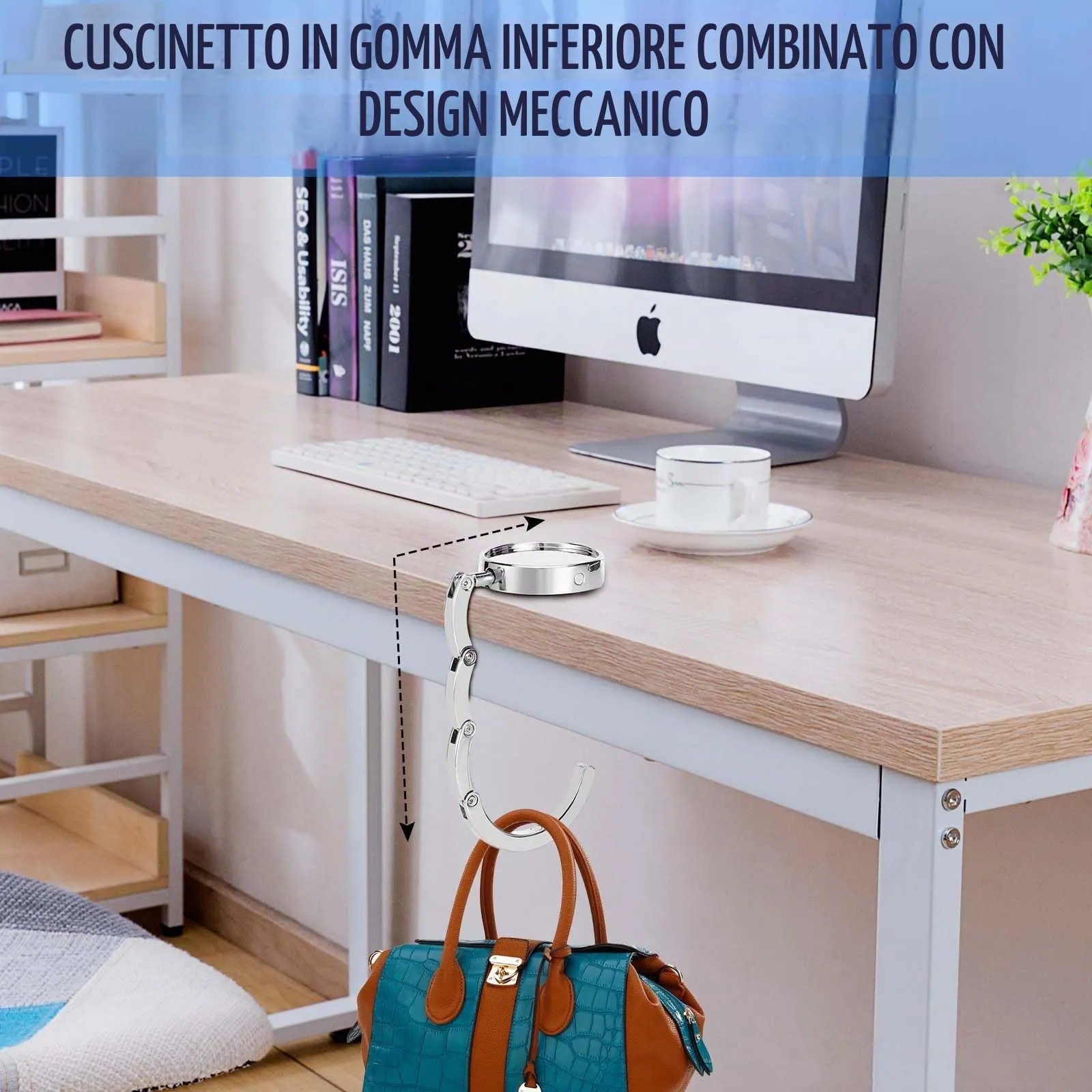 Collazoey Set 2x Gancio Borsa da Tavolo, porta borse, Max 3 kg - immagine 2