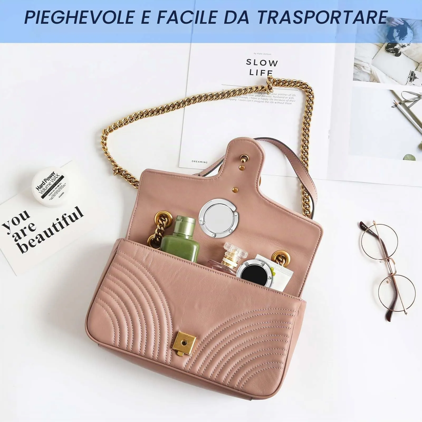 Collazoey Set 2x Gancio Borsa da Tavolo, porta borse, Max 3 kg - immagine 3