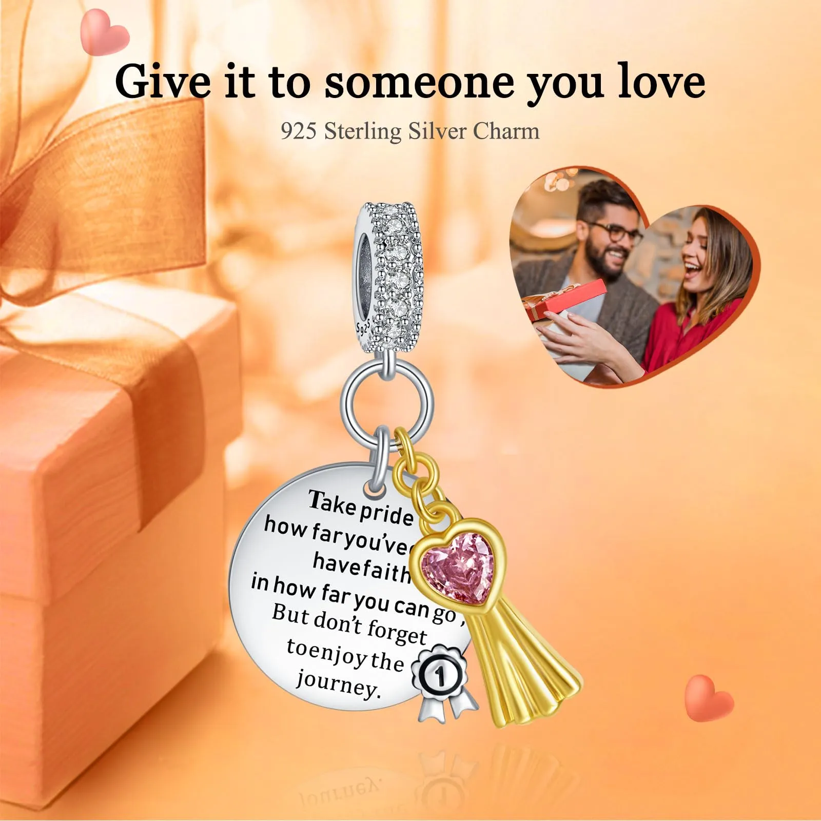 Rimgoris Charm in Argento Sterling 925 con Doppio Ciondolo per Laurea per Bracciali e Collane - immagine 2