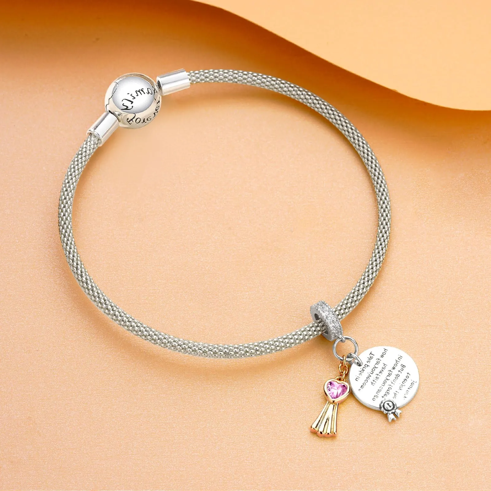 Rimgoris Charm in Argento Sterling 925 con Doppio Ciondolo per Laurea per Bracciali e Collane - immagine 3