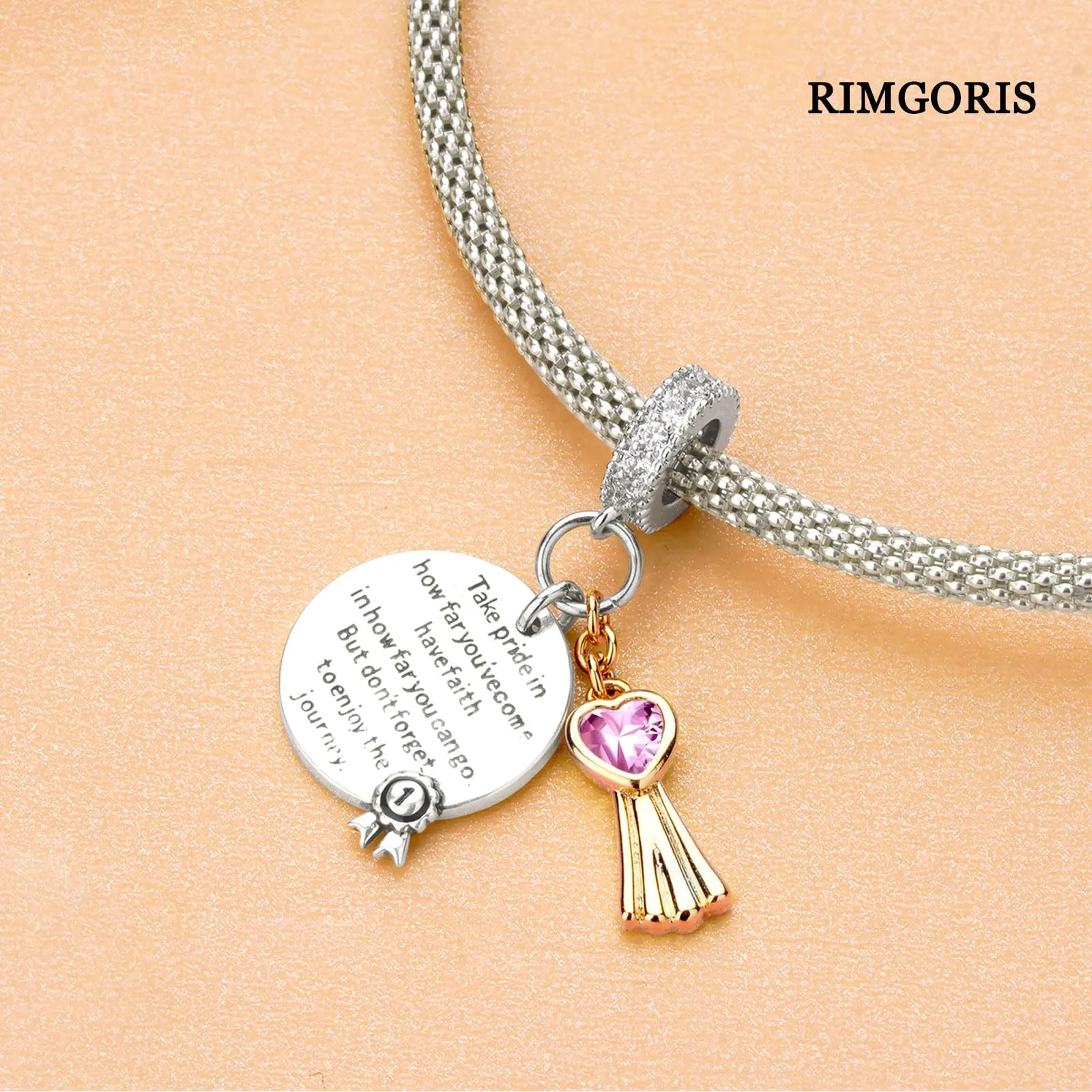 Rimgoris Charm in Argento Sterling 925 con Doppio Ciondolo per Laurea per Bracciali e Collane - immagine 4