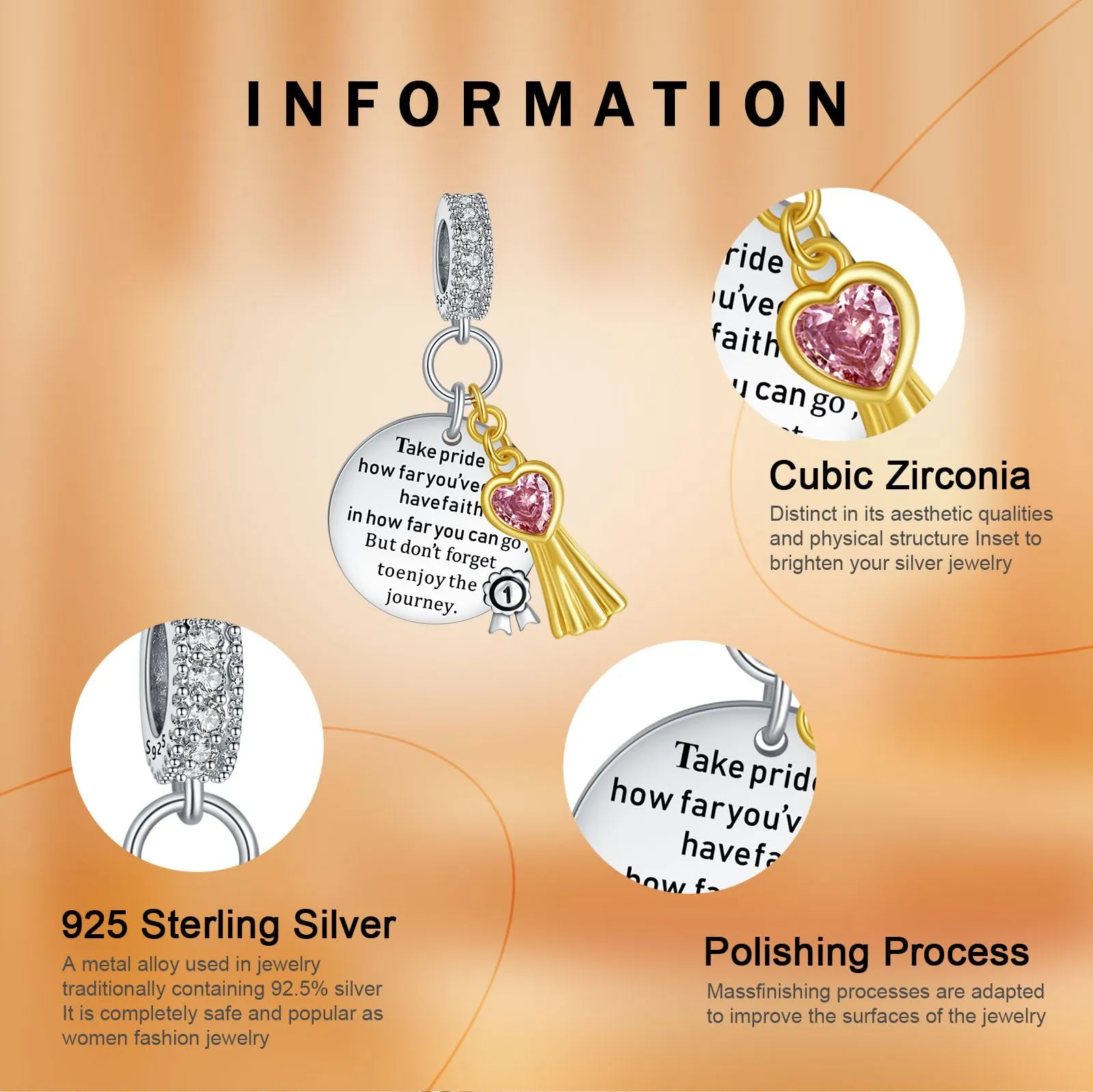 Rimgoris Charm in Argento Sterling 925 con Doppio Ciondolo per Laurea per Bracciali e Collane - immagine 6
