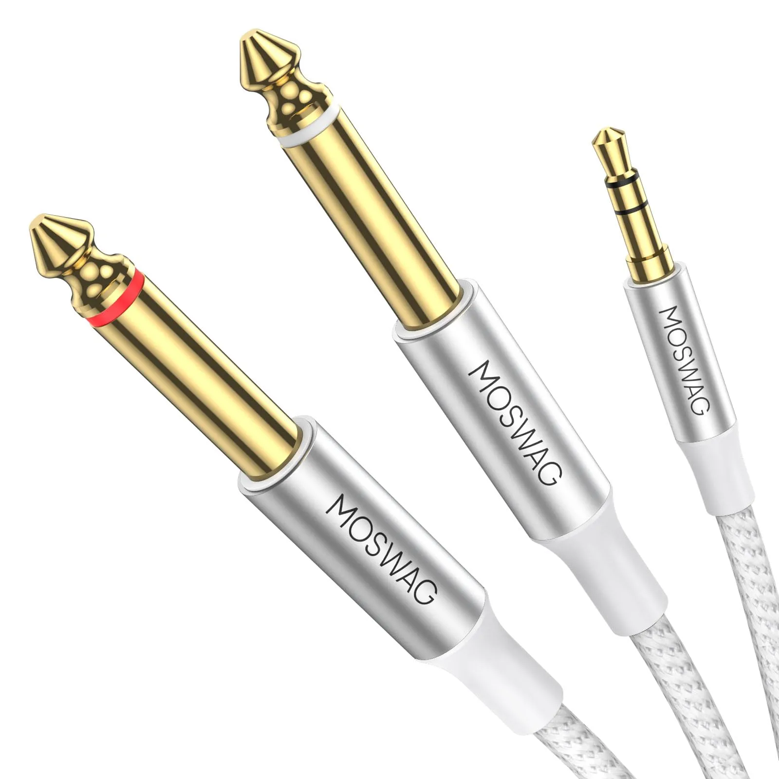 MOSWAG Cavo Audio Jack 3.5mm a Doppio 6.35mm 1M - immagine 1