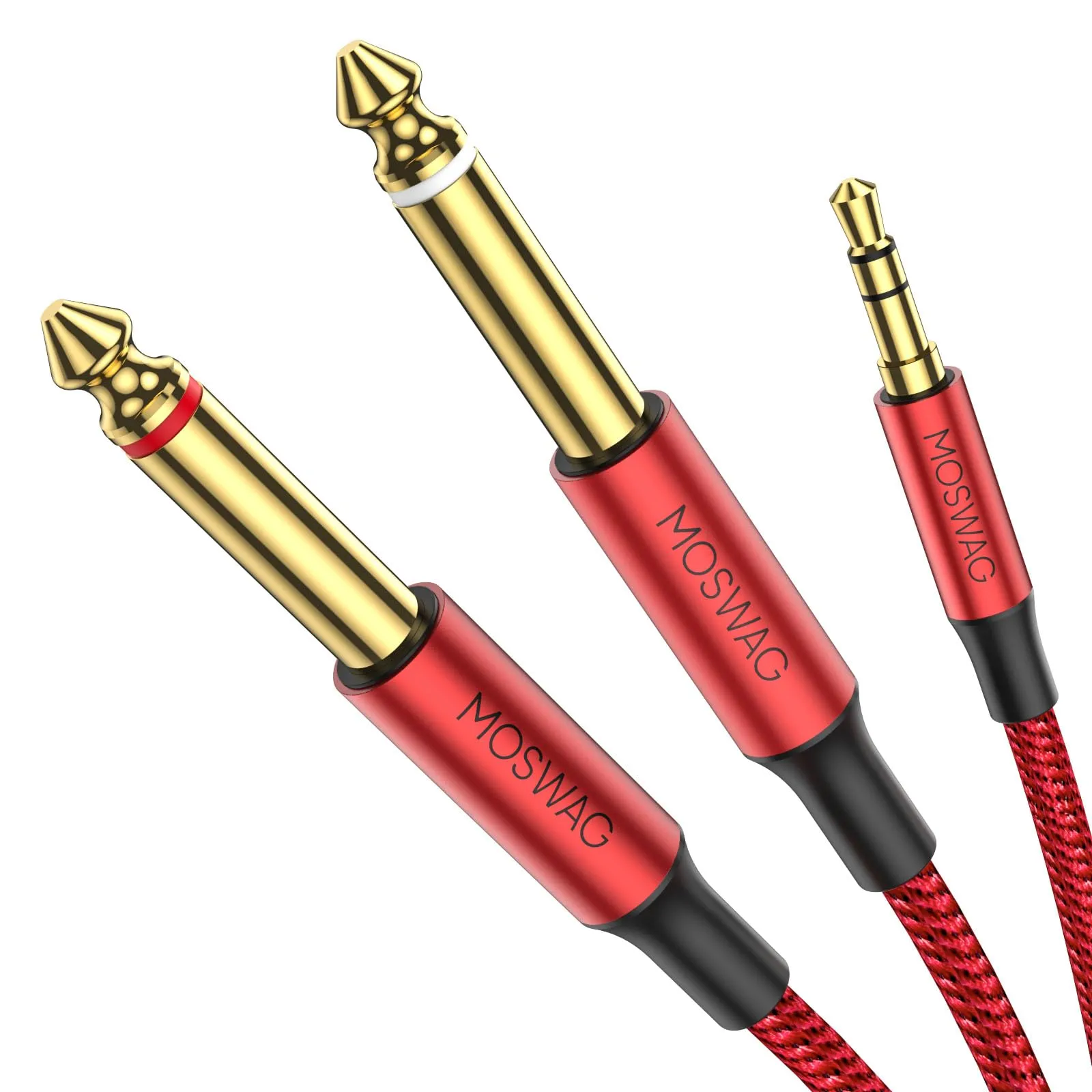 MOSWAG Cavo Audio Jack 3.5mm a Doppio Jack 6.35mm - immagine 1