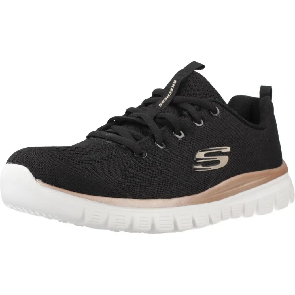 Skechers Scarpe da Ginnastica da Donna - Nero Oro - 35,5 EU - immagine 1