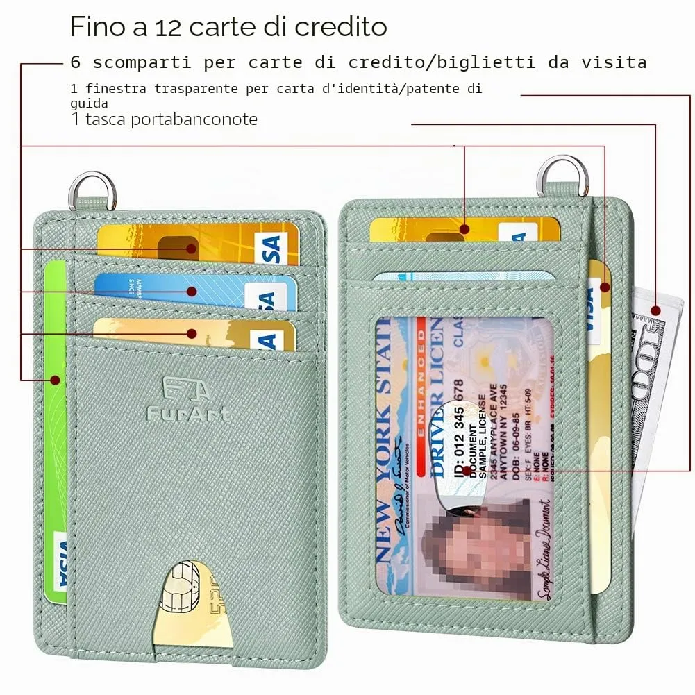 FurArt Portafoglio Porta Carte di Credito Slim con Protezione RFID - immagine 6