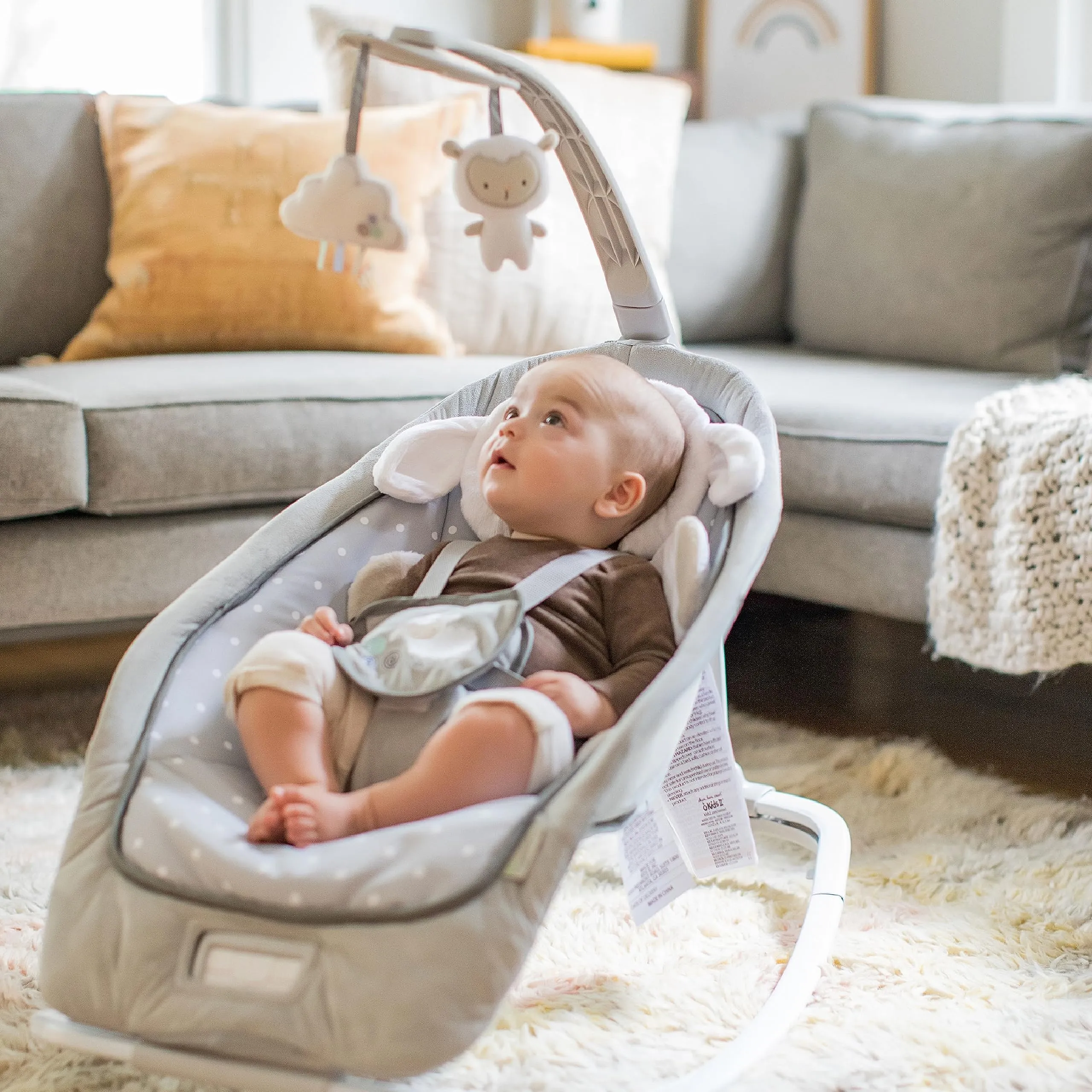 Ingenuity Altalena e Sdraietta 2 in 1 Cuddle Lamb (0-30 Mesi) - immagine 3
