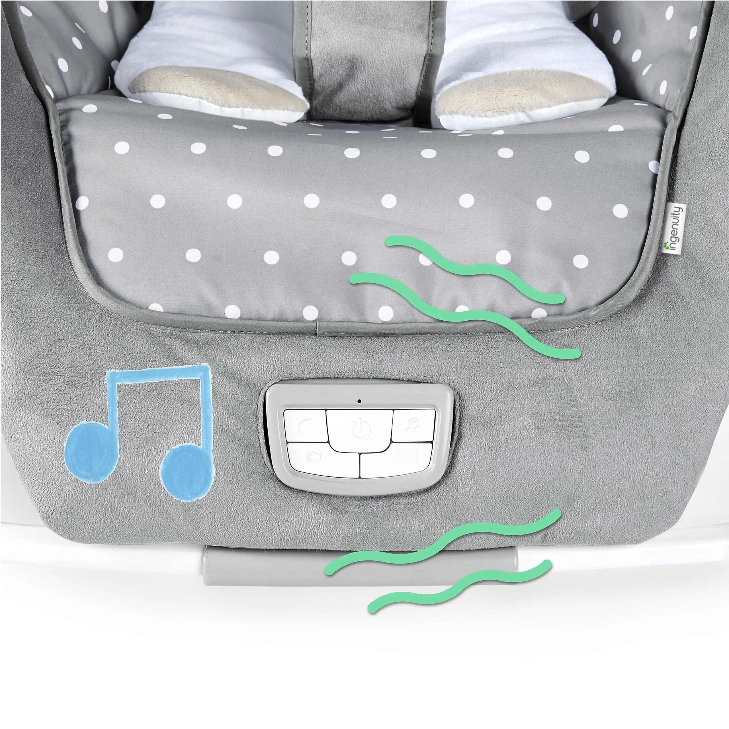 Ingenuity Altalena e Sdraietta 2 in 1 Cuddle Lamb (0-30 Mesi) - immagine 5
