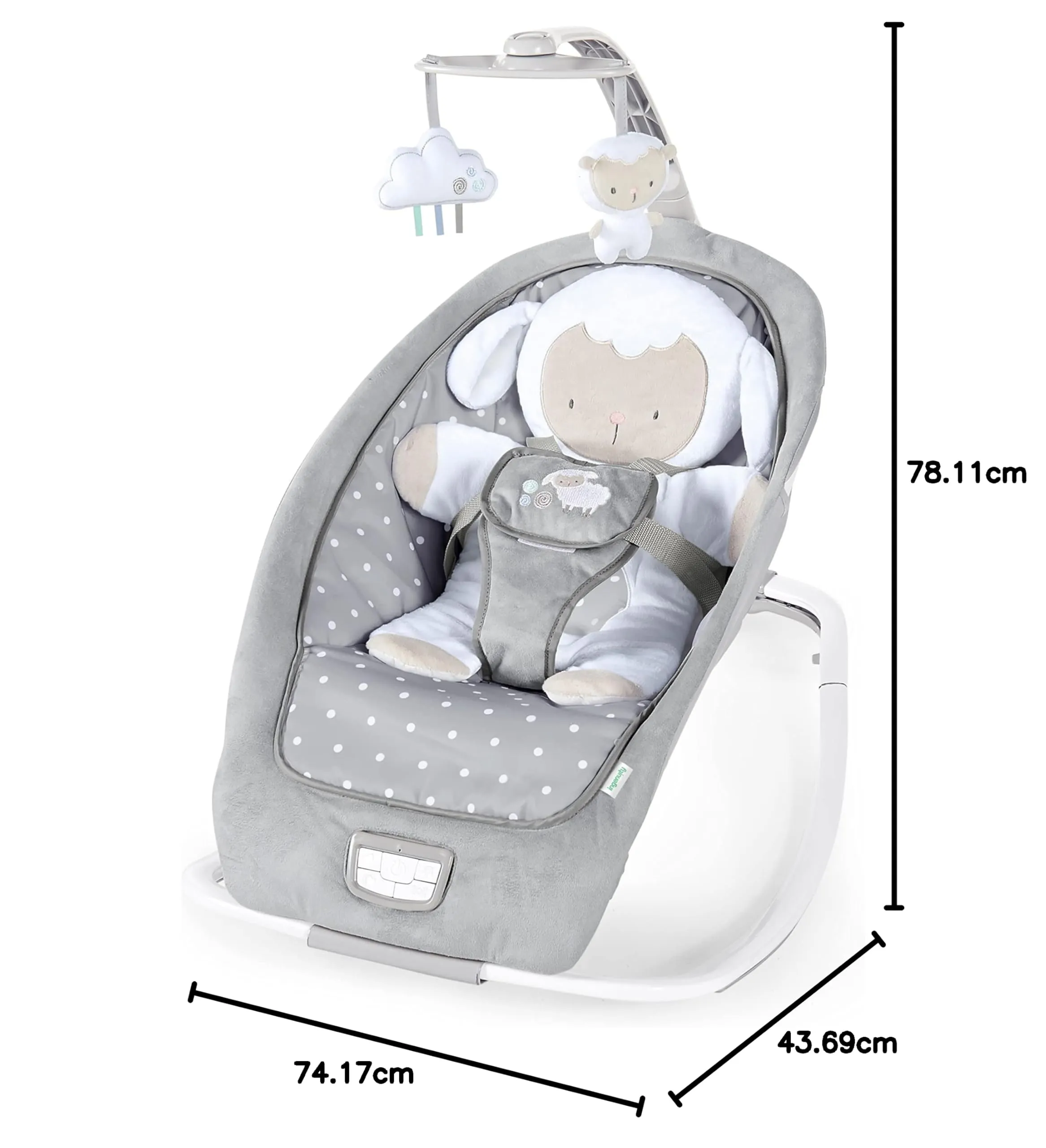 Ingenuity Altalena e Sdraietta 2 in 1 Cuddle Lamb (0-30 Mesi) - immagine 10