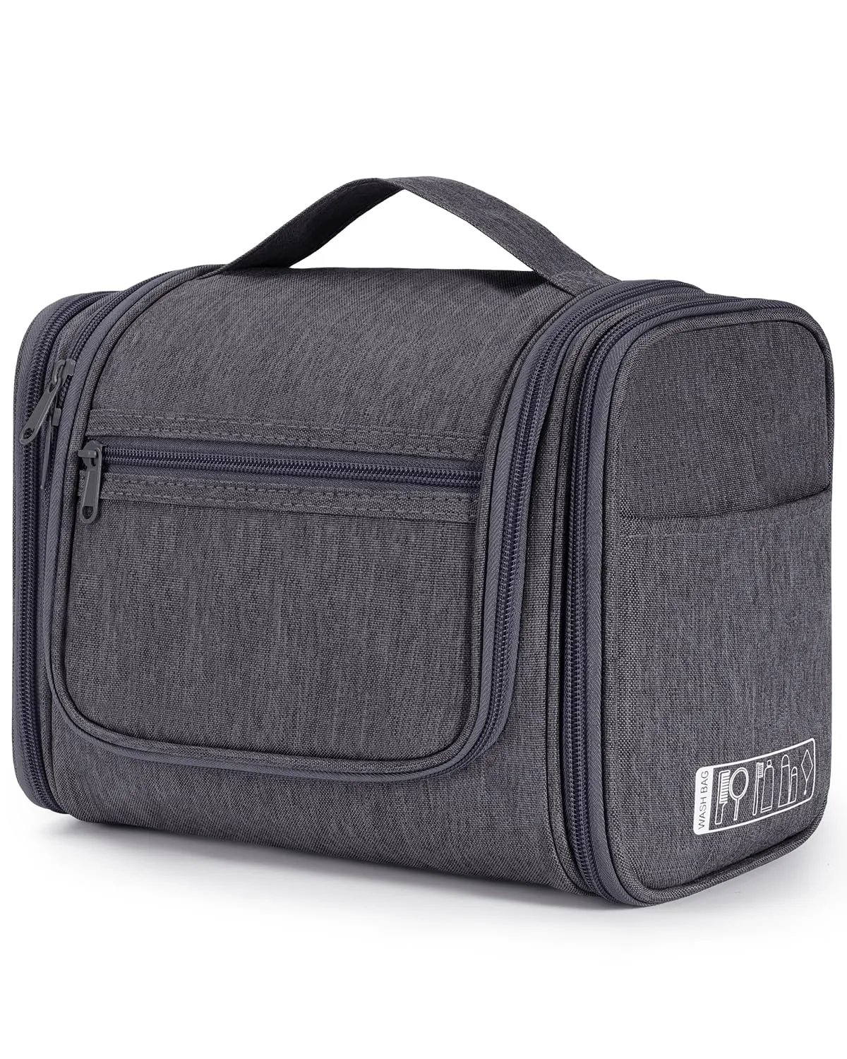WANDF Borsa da Toilette da Viaggio Appendere Resistente all'Acqua, Grigio - immagine 1
