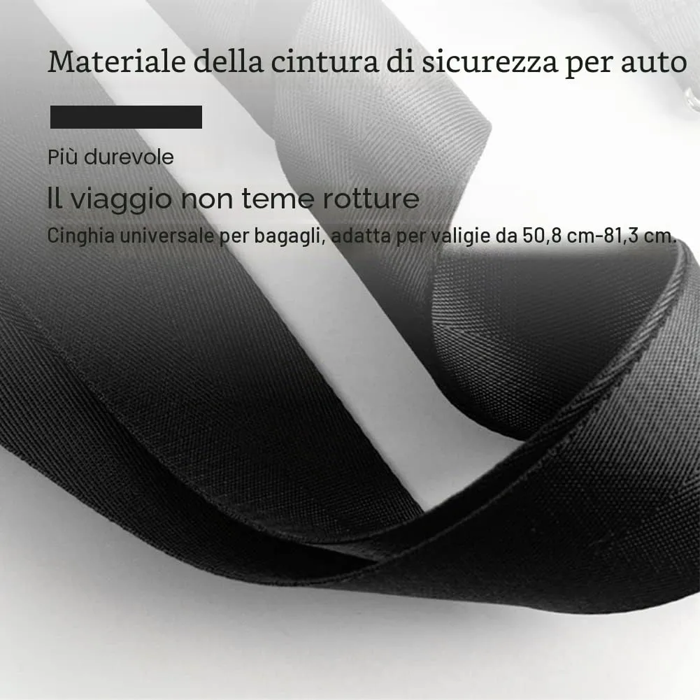Veki Cinghia per Valigia e Lucchetto TSA, Cinghie Valigie, 1pz Nero - immagine 5