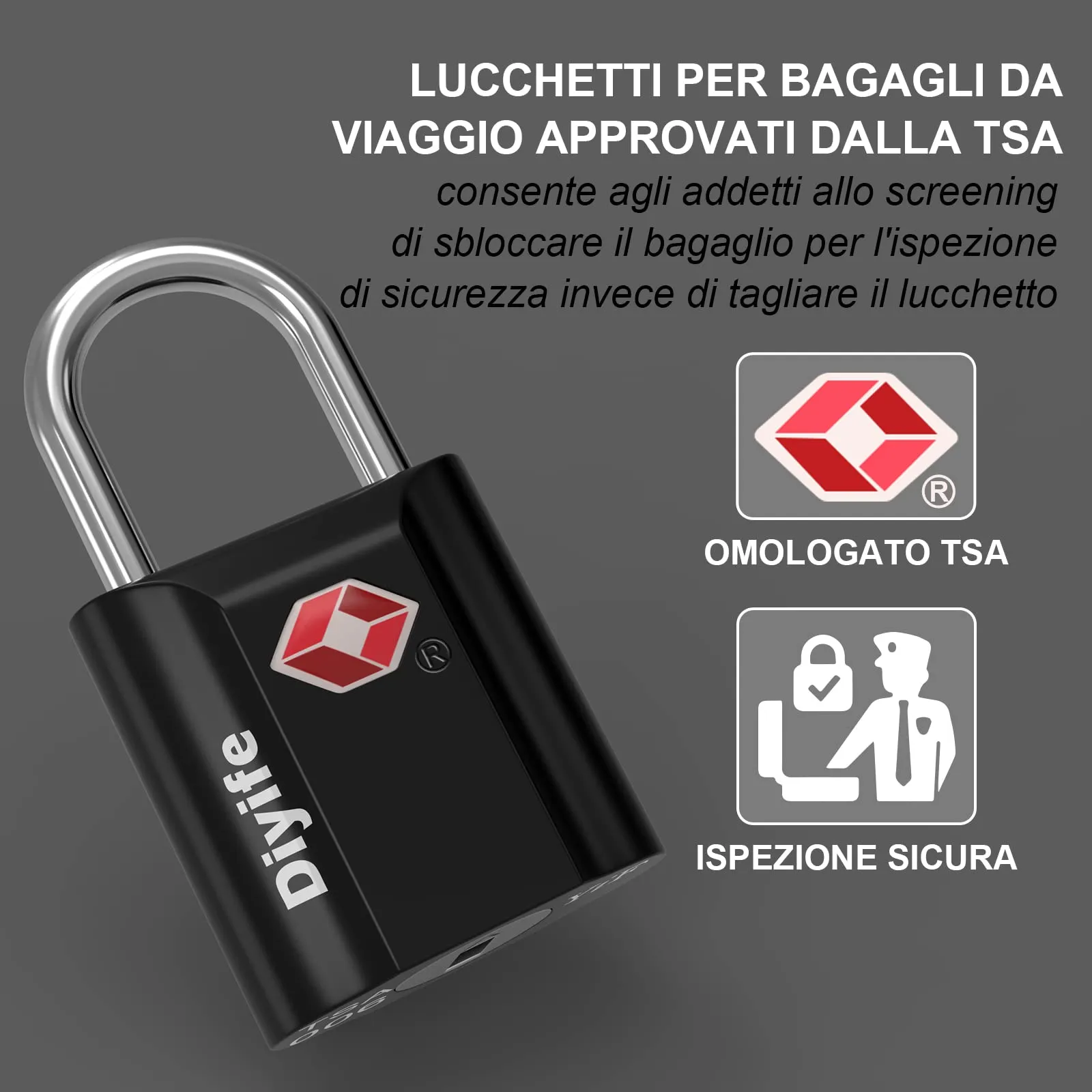 Diyife Lucchetti TSA a Chiave da Viaggio, 2 Pezzi - immagine 2