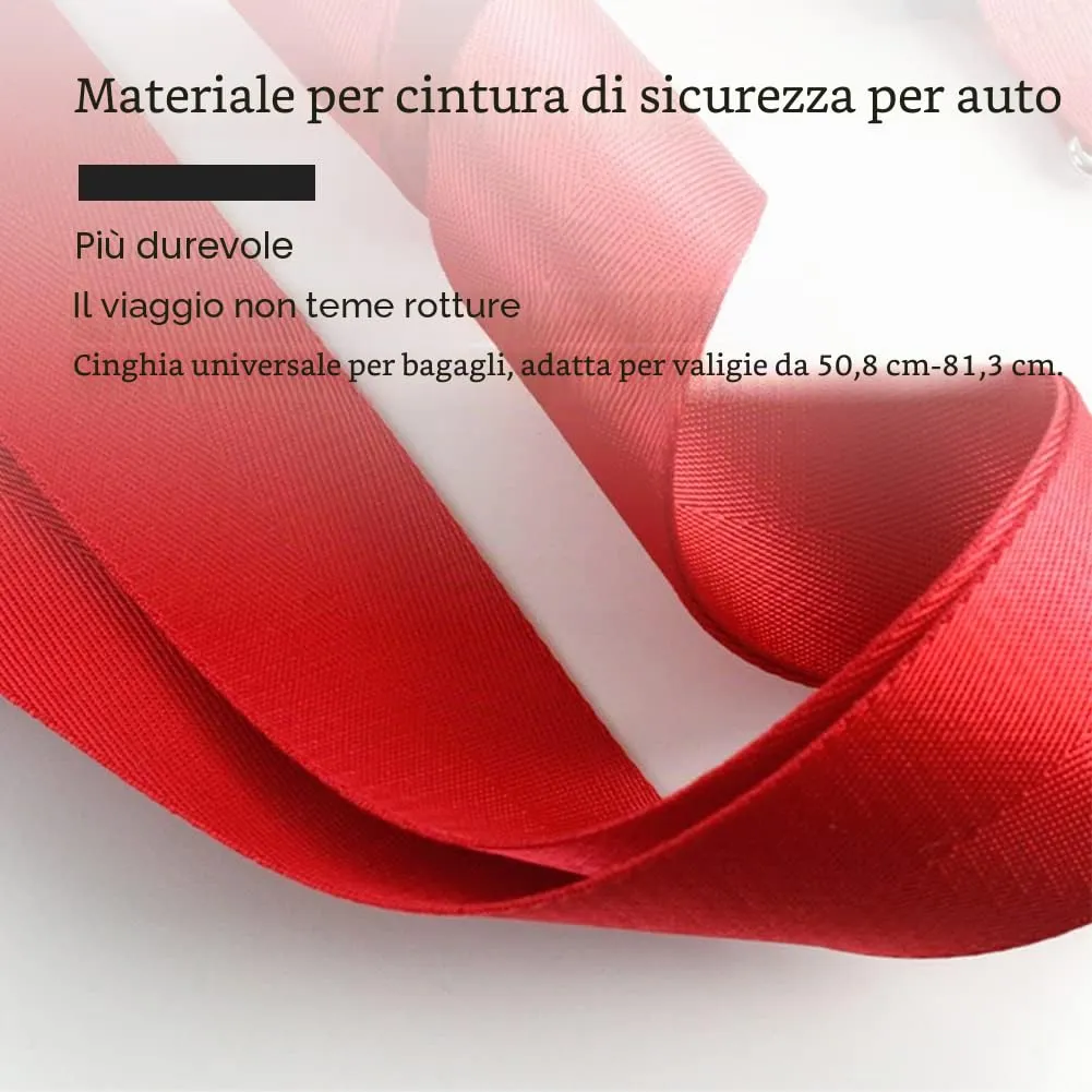Veki Cinghia per Valigia e Lucchetto TSA, Cinghie Valigie, 1pz Rosso - immagine 5