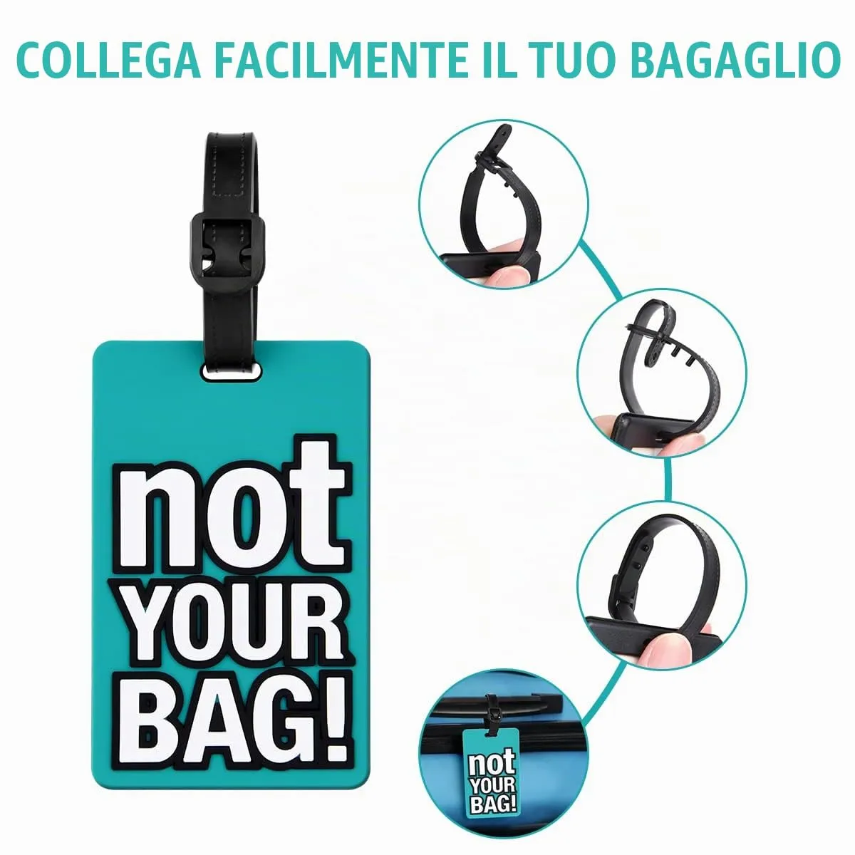 Vicloon Etichette per Valigie, 2 Pezzi, Silicone e PVC, Impermeabili - immagine 3
