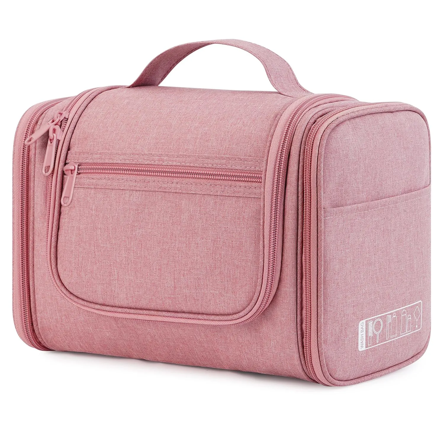 WANDF Borsa da Toilette Appendente Resistente all'Acqua per Cosmetici e Accessori da Viaggio, Rosa Scuro - immagine 1