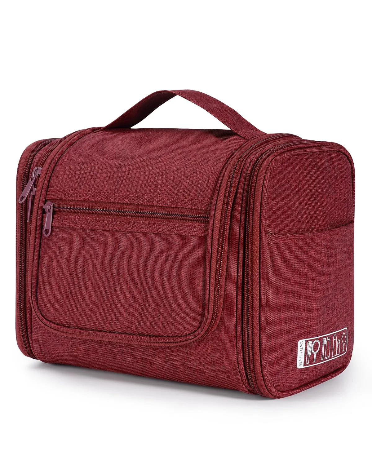 WANDF Borsa da toilette appendere per cosmetici e accessori da viaggio, resistente all'acqua (Rosso) - immagine 1