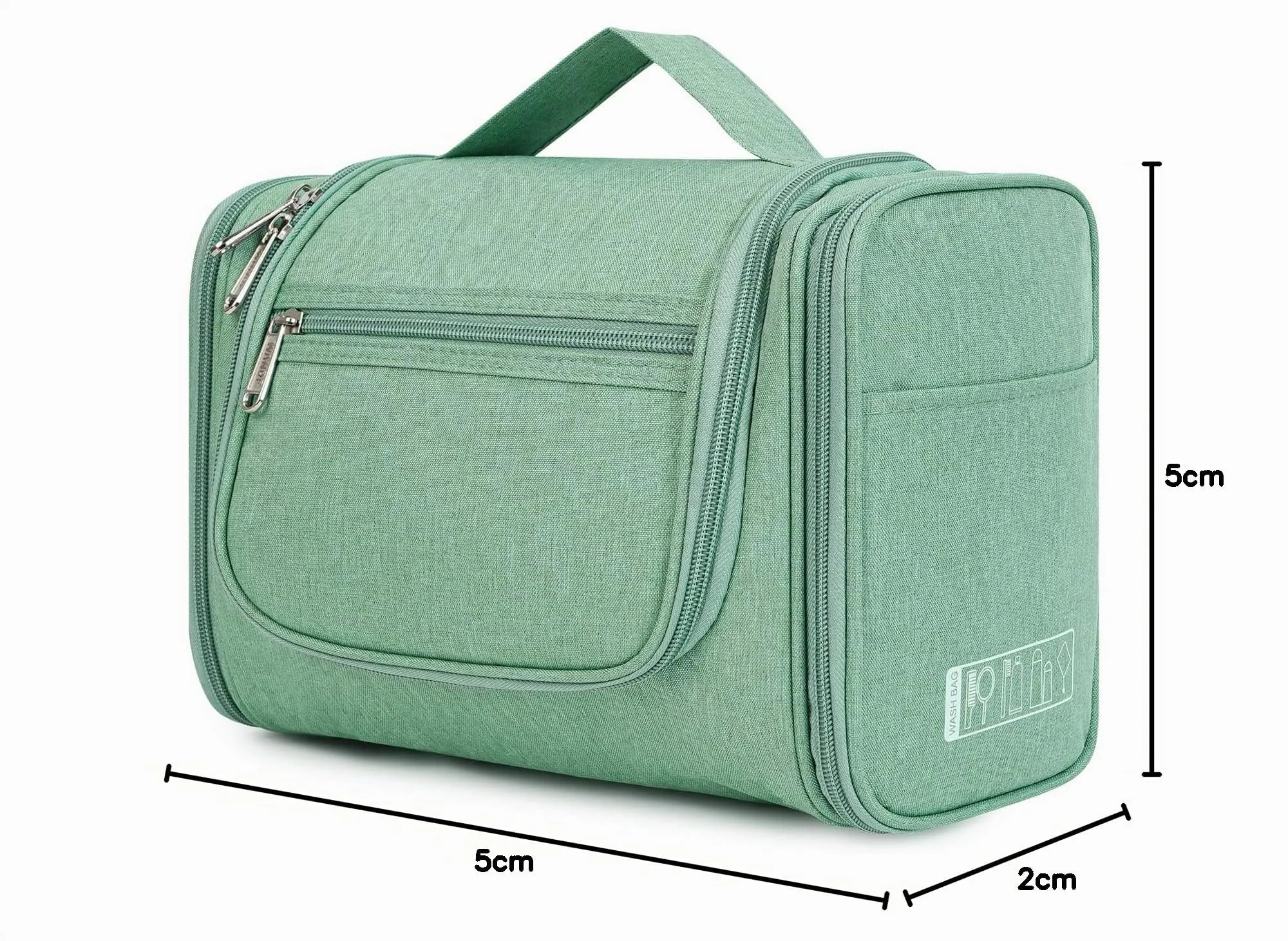 WANDF Borsa da toilette appendere resistente all'acqua per uomo e donna, Verde - immagine 9