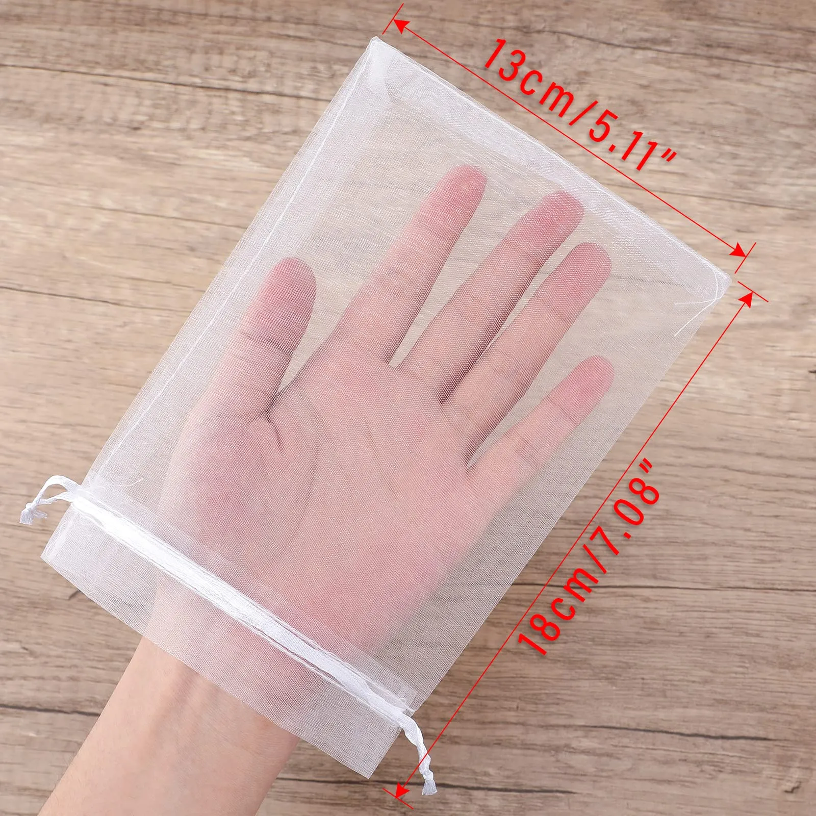 G2PLUS 50PCS Sacchetti Organza Bianco,13x18cm Sacchetti Organza Regalo - immagine 2