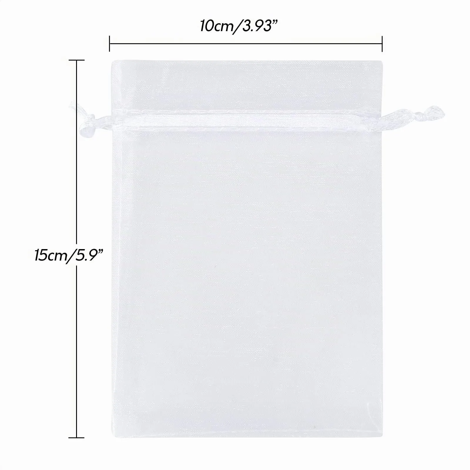 G2PLUS 50PCS Sacchetti Organza Bianco,10x15CM Sacchetti Organza Regalo - immagine 2