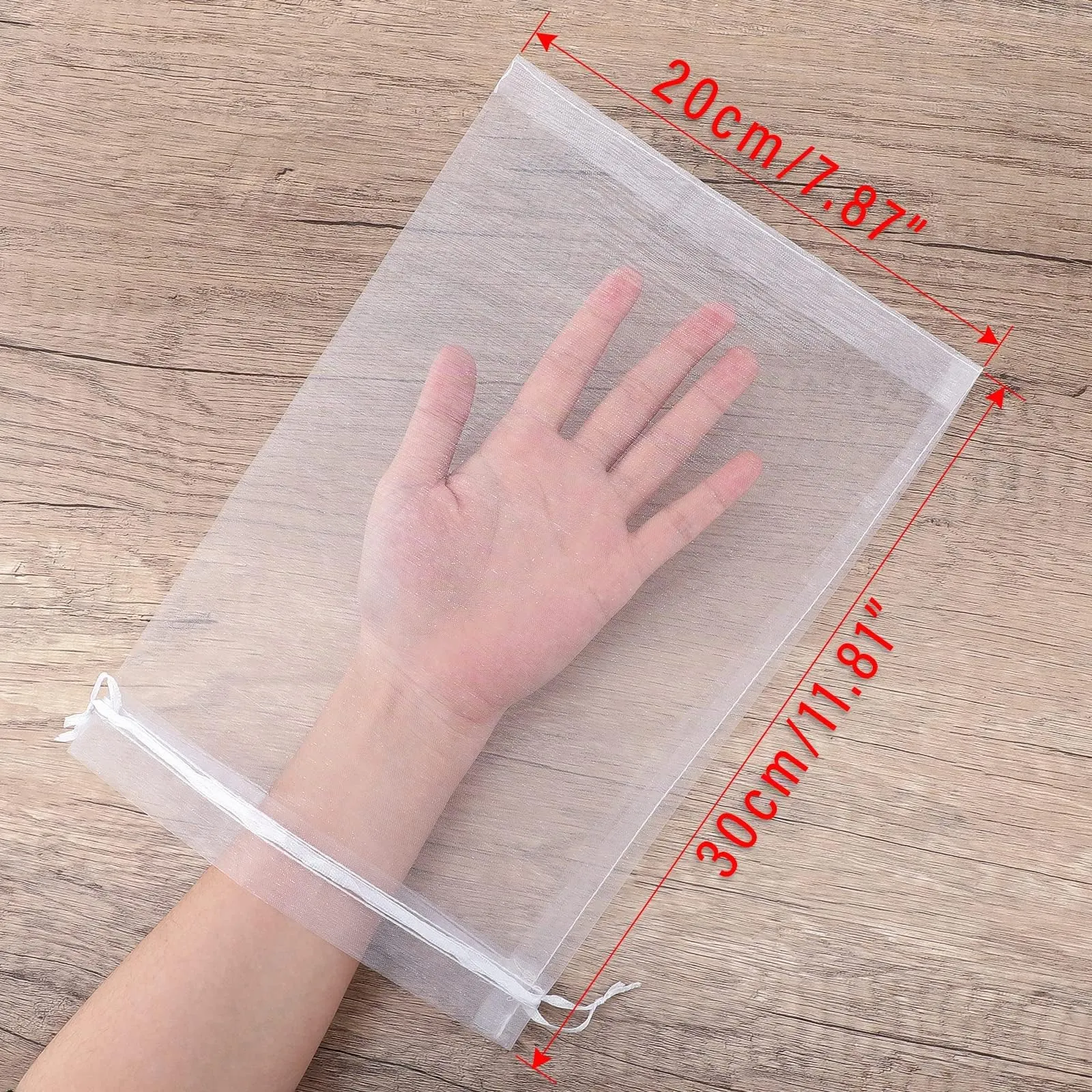 G2PLUS 50PCS Sacchetti Organza Bianco,20x30CM Sacchetti Organza Regalo - immagine 2