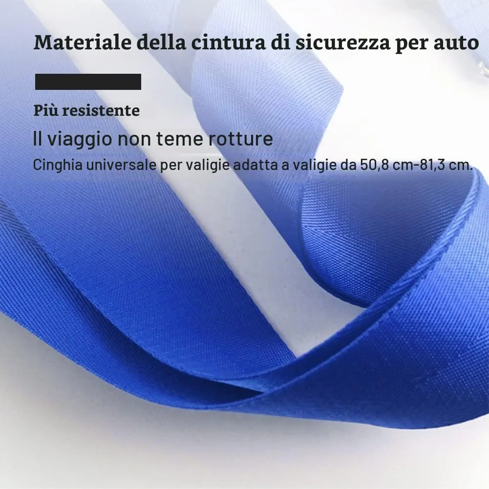 Veki Cinghia per Valigia e Lucchetto TSA, Cinghie Valigie, 1pz Blu - immagine 5