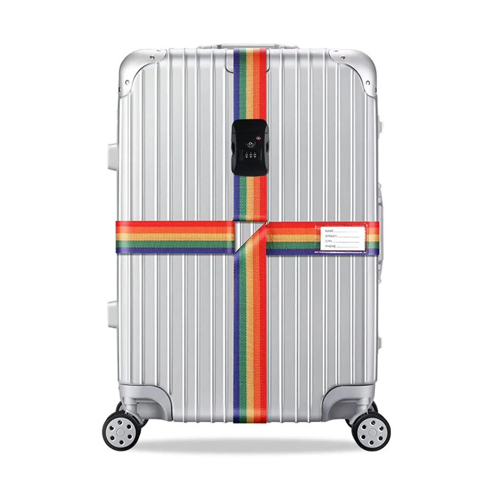 Veki Cinghia per Valigia e Lucchetto TSA, Cinghie Valigie, 2pz Colorato - immagine 2