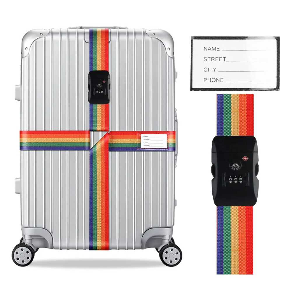 Veki Cinghia per Valigia e Lucchetto TSA, Cinghie Valigie, 1pz Colorato - immagine 1