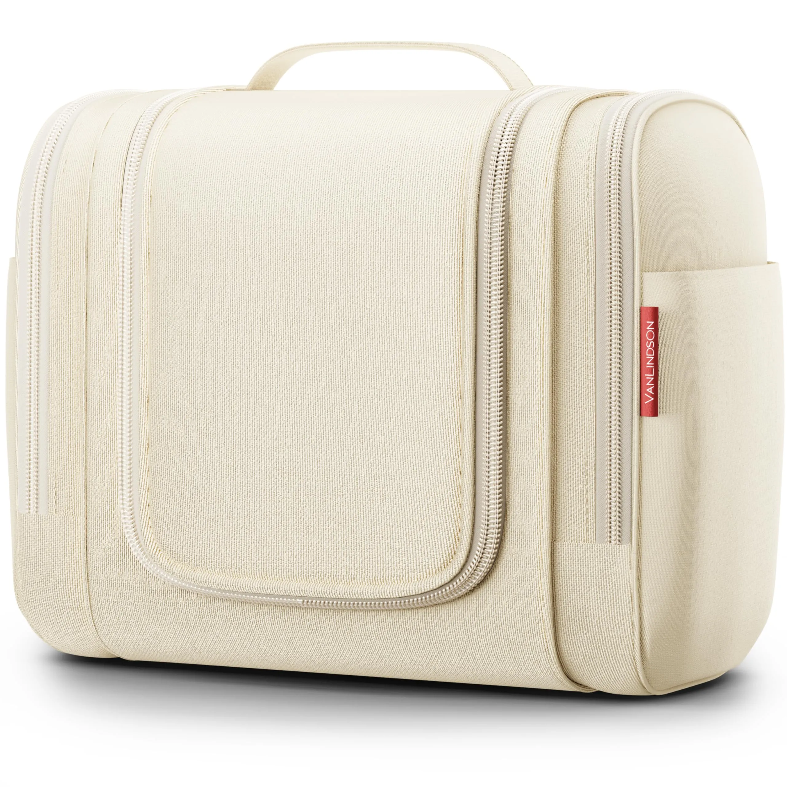 VanLindson Beauty Case XXL da Appendere, Donna e Uomo, 9L, Beige Crema - immagine 1