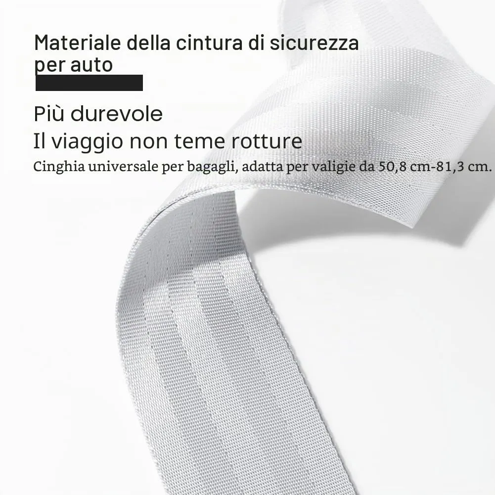 Veki Cinghia per Valigia e Lucchetto TSA, Cinghie Valigie, 2pz Argenteo - immagine 4