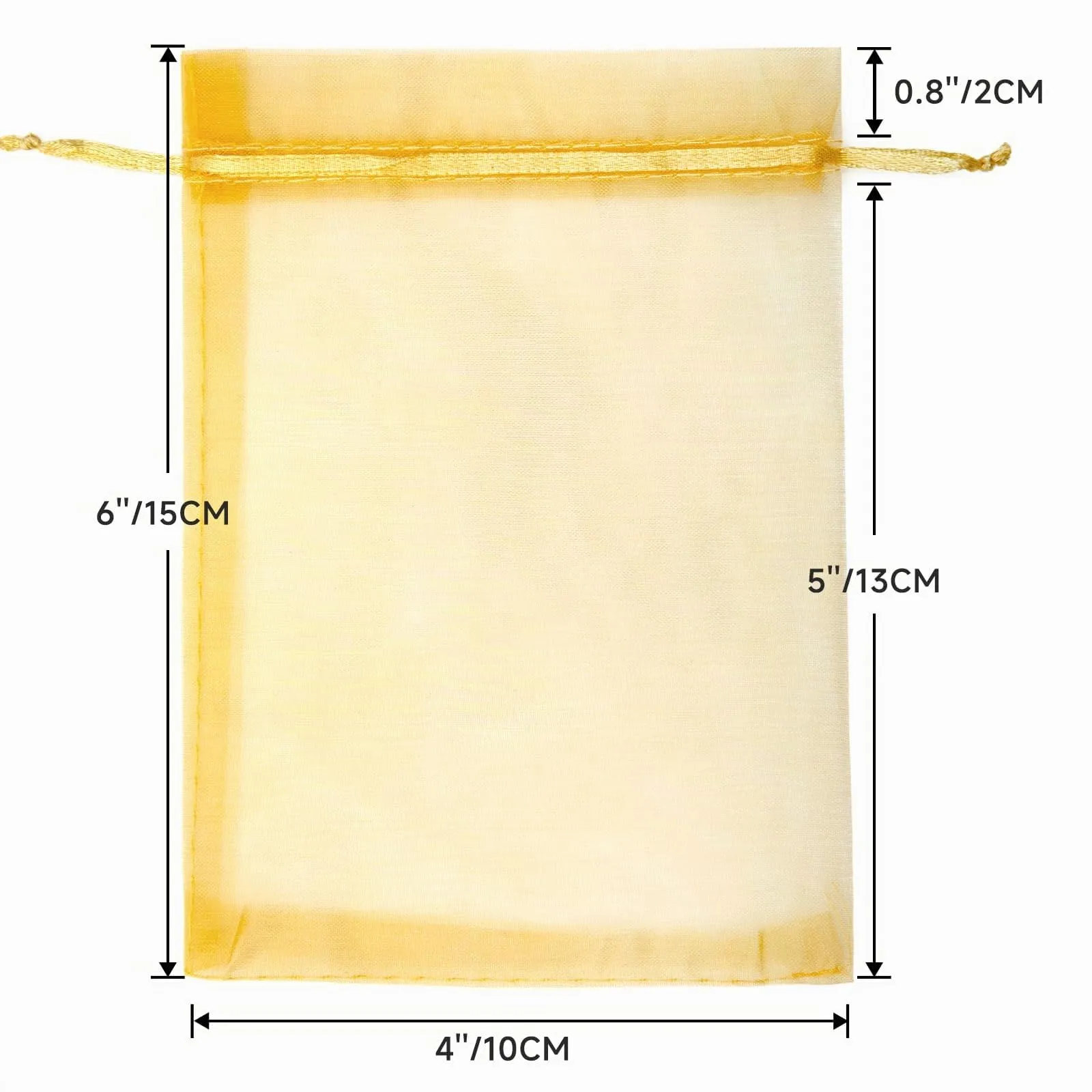 G2PLUS Sacchetti Organza Oro, 10x15cm, 50 Pezzi - immagine 2