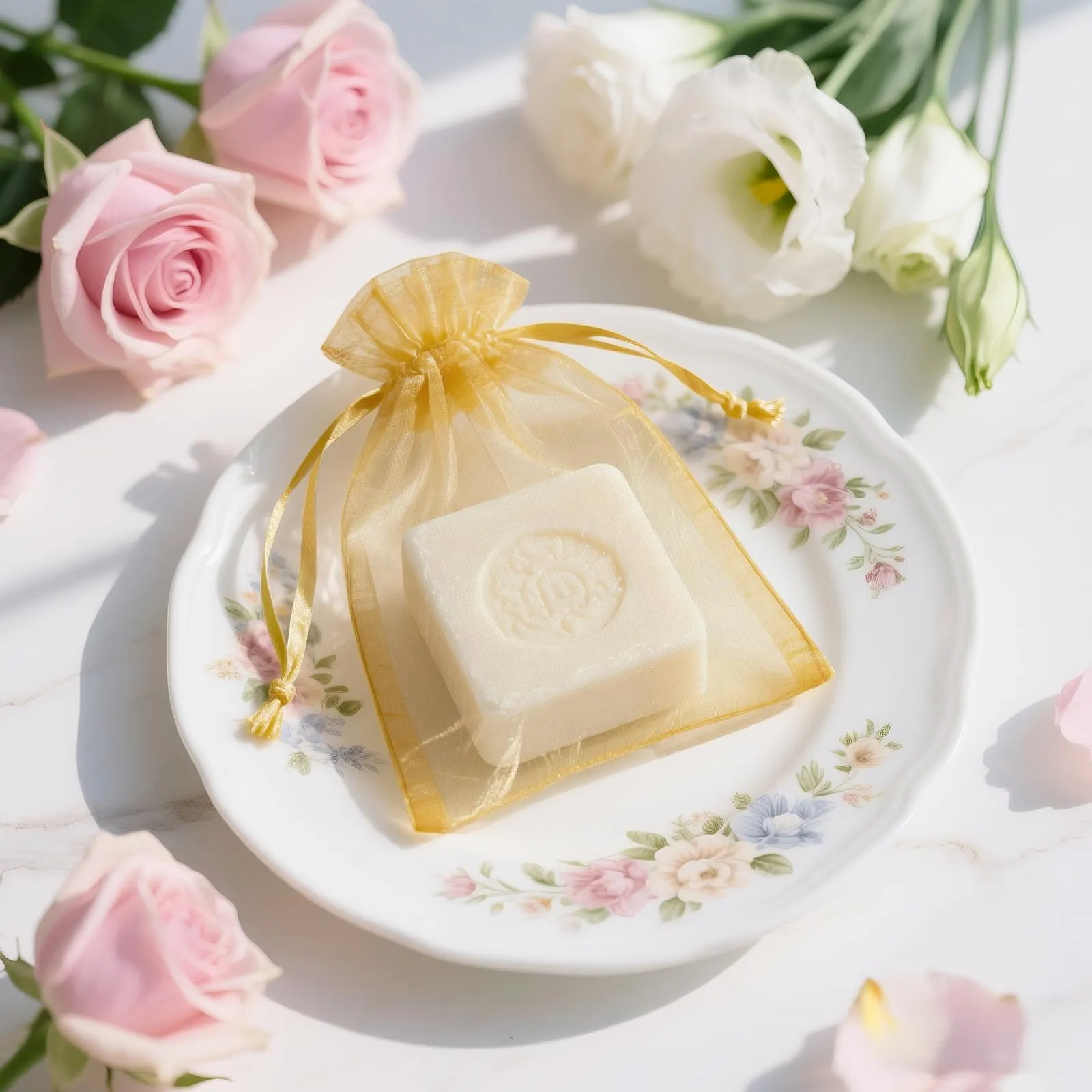 G2PLUS Sacchetti Organza Oro, 10x15cm, 50 Pezzi - immagine 5