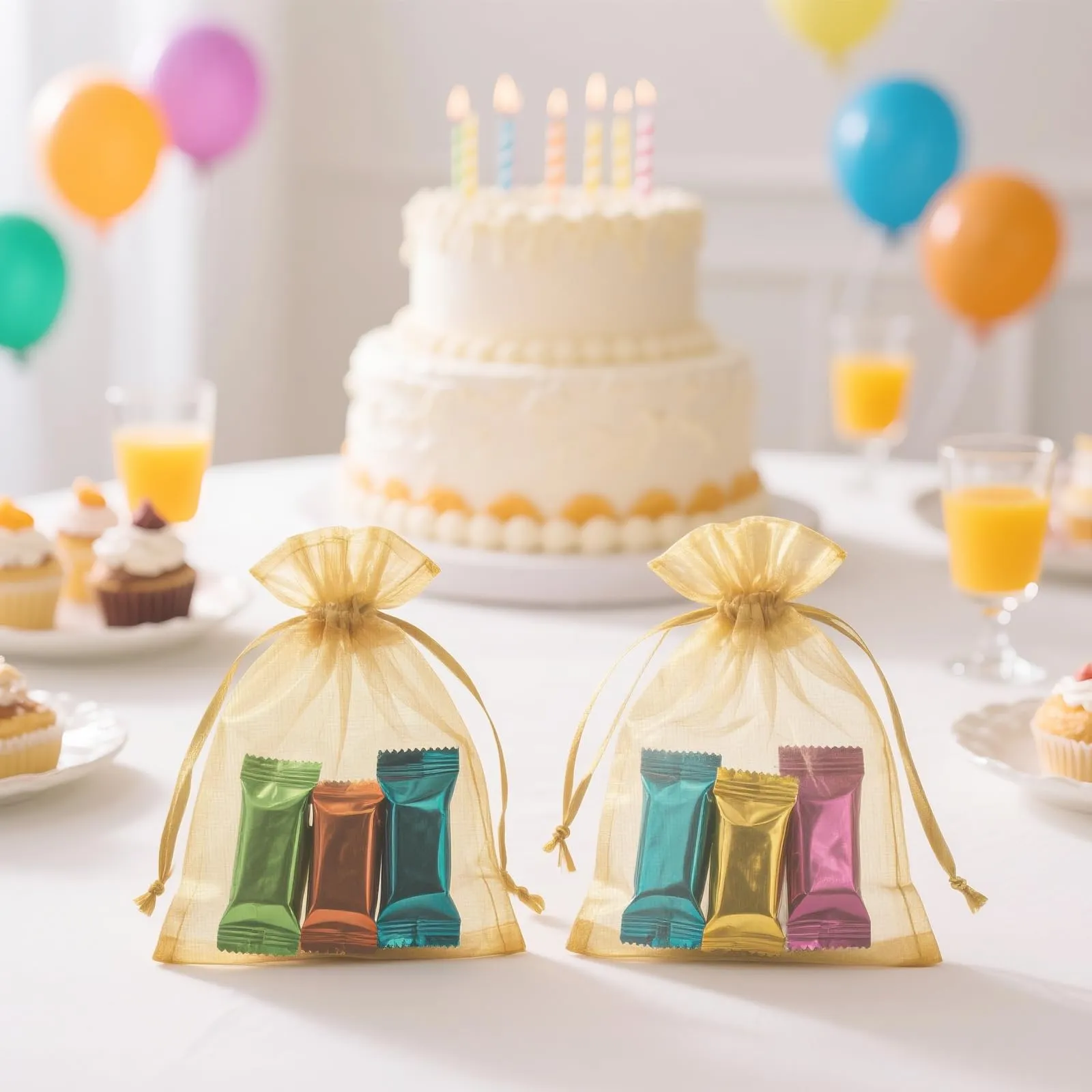 G2PLUS Sacchetti Organza Oro, 10x15cm, 50 Pezzi - immagine 6