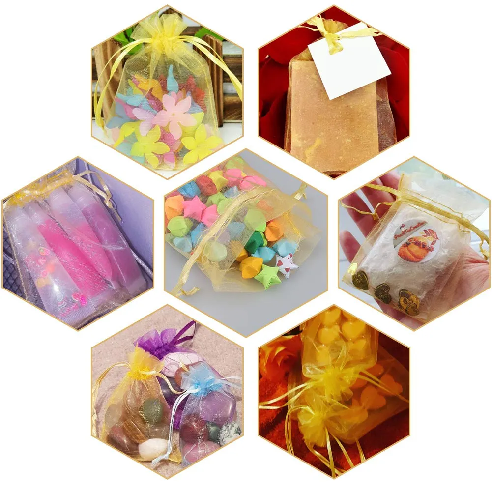 G2PLUS Sacchetti Organza Oro, 10x15cm, 50 Pezzi - immagine 7
