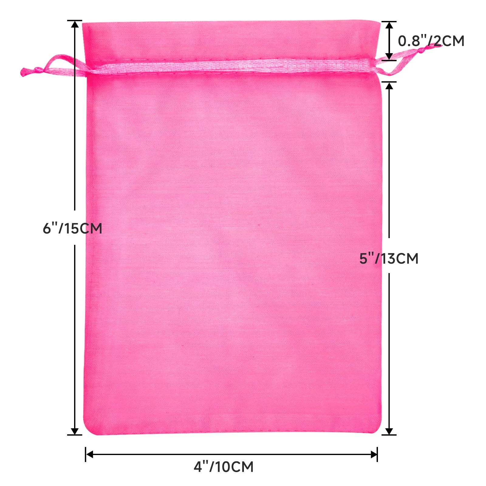 G2PLUS Sacchetti Organza Rosa, 10x15cm, 50 Pezzi - immagine 2