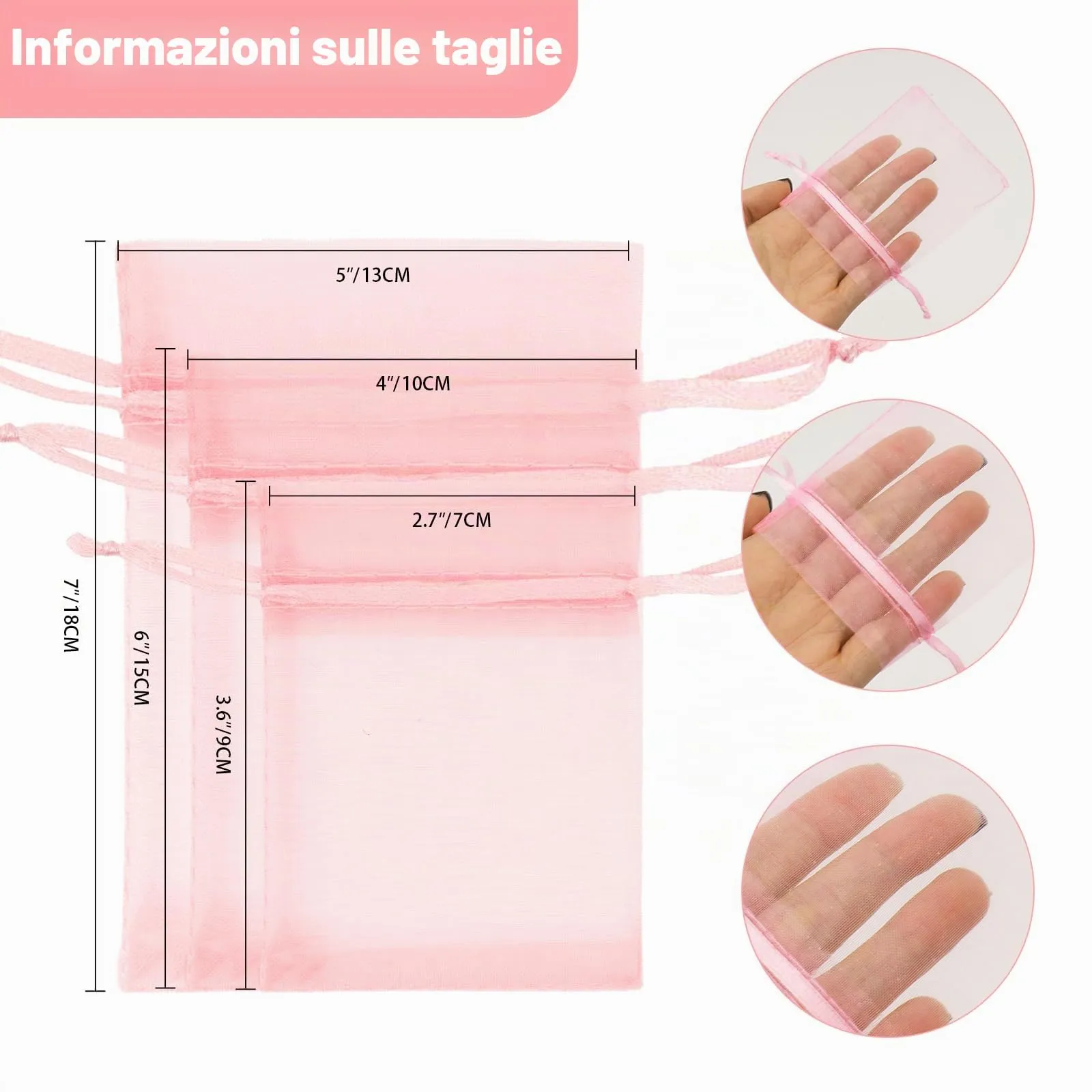 G2PLUS 50PCS Multicolore Sacchetti Organza,10x15cm Sacchetti Organza Regalo - immagine 2
