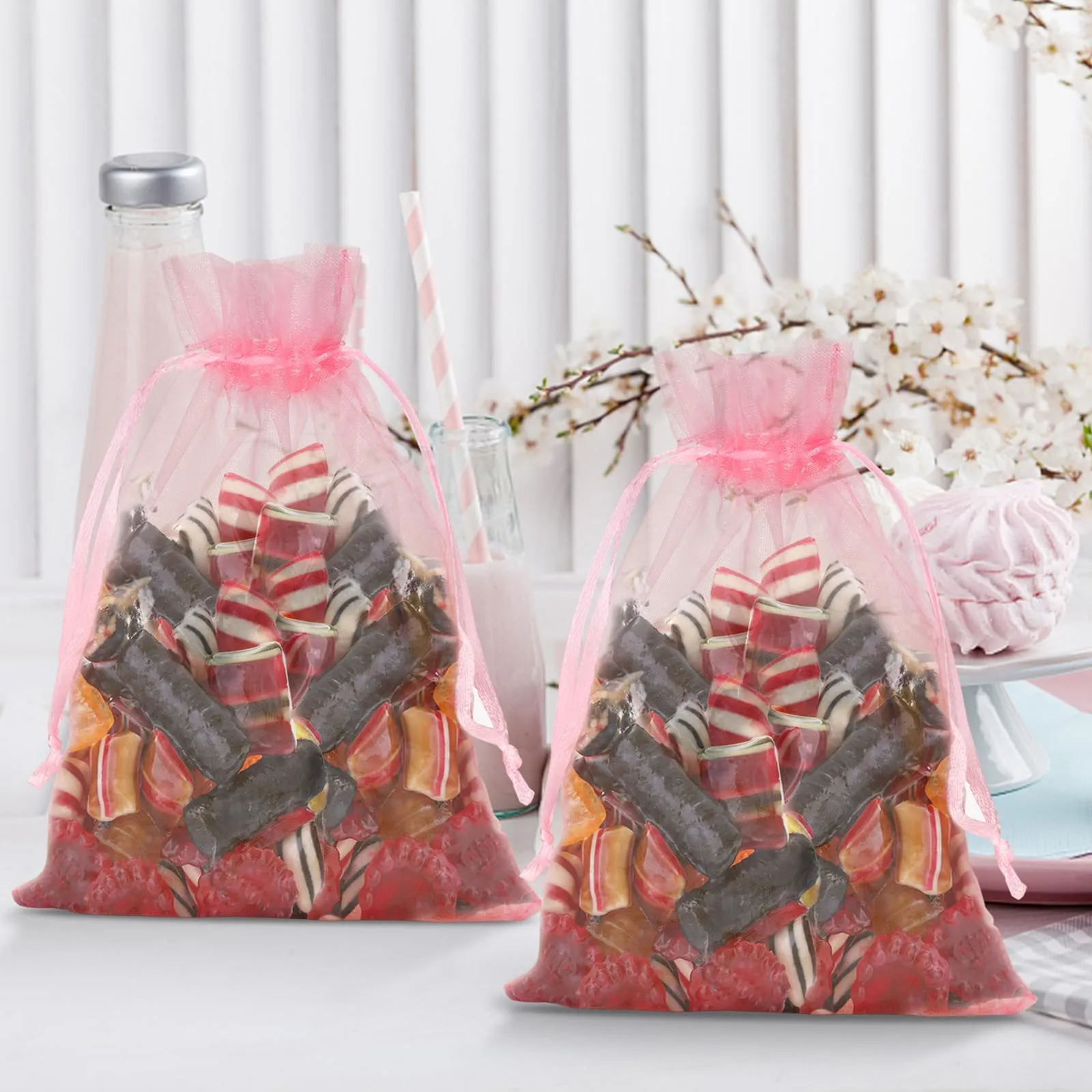 G2PLUS 50PCS Multicolore Sacchetti Organza,10x15cm Sacchetti Organza Regalo - immagine 5
