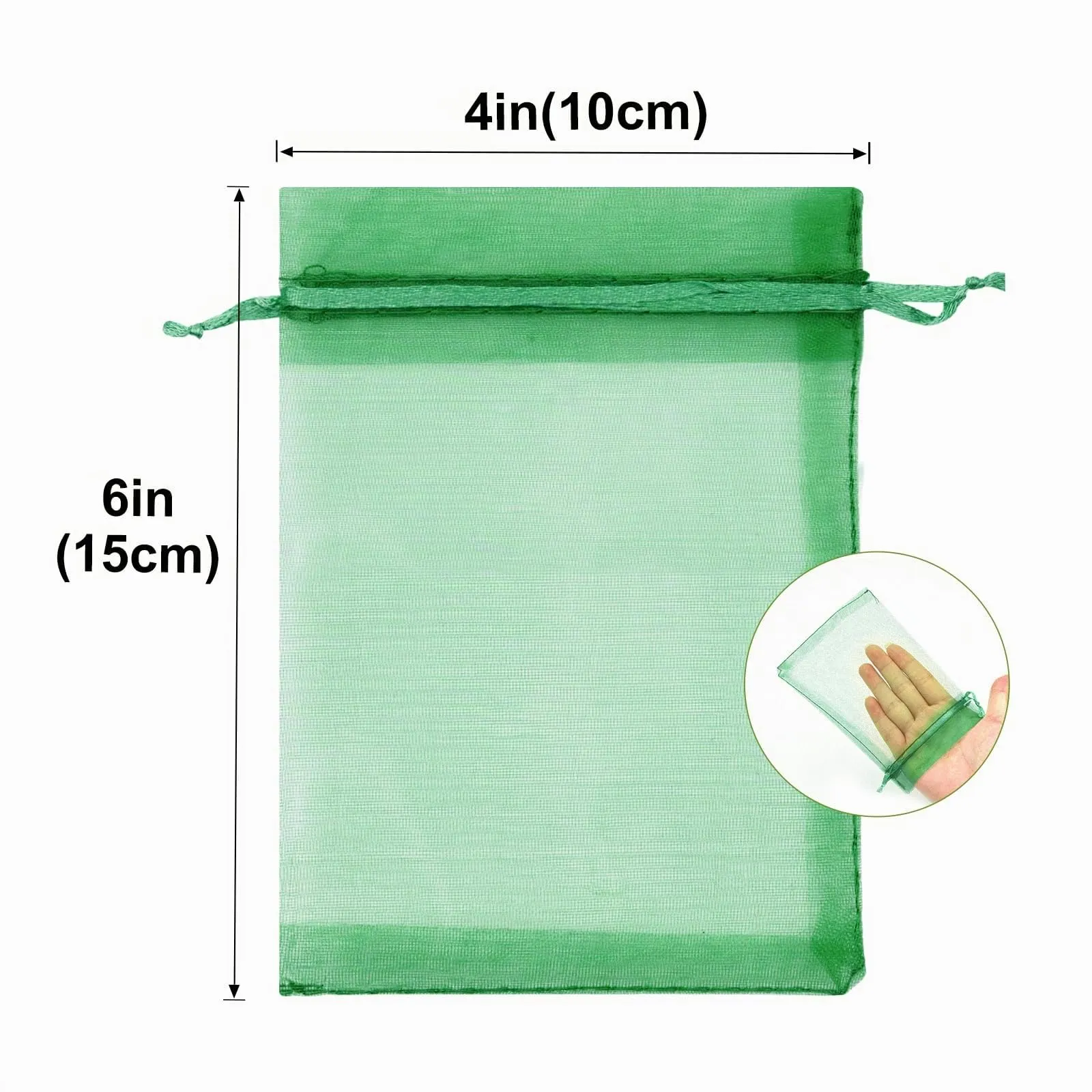 G2PLUS 50PCS Verde Sacchetti Organza,10x15CM Sacchetti Organza Regalo - immagine 2